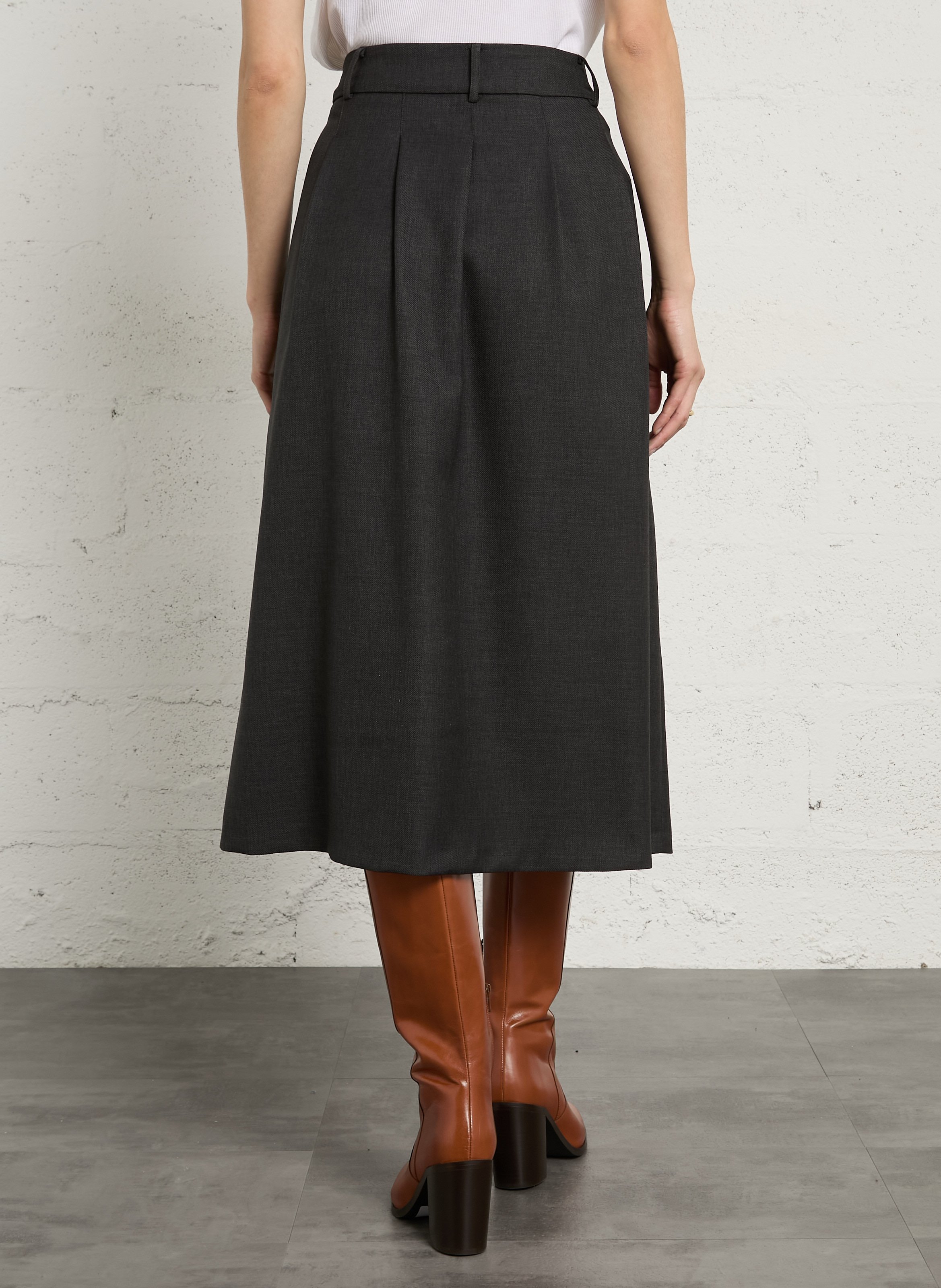 Jupe midi ophelie MAISON 123 Gris