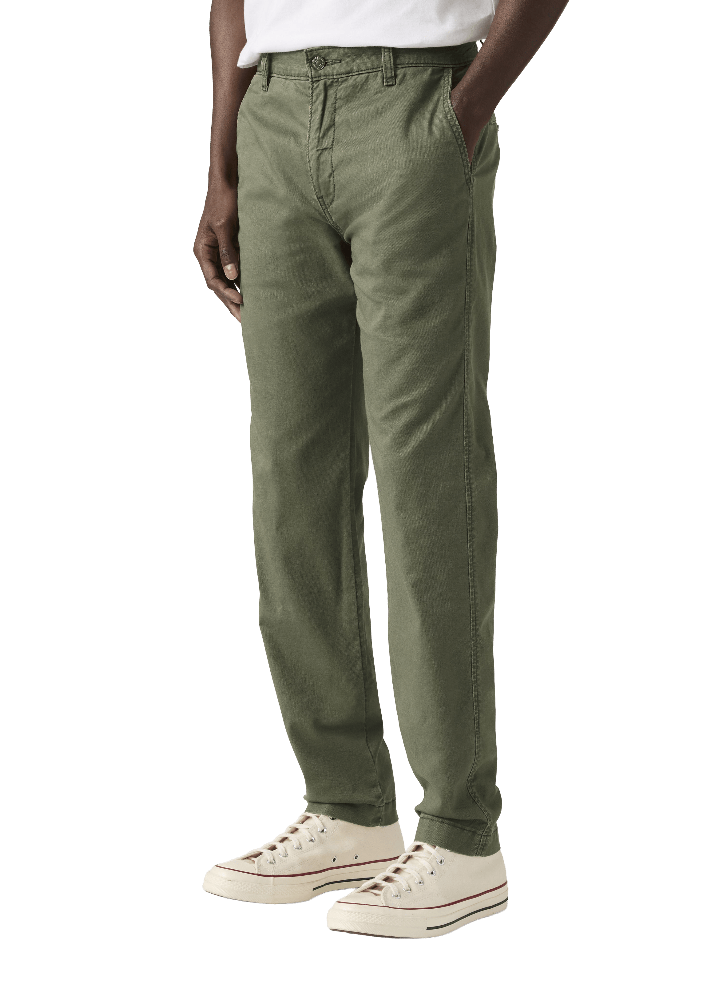 Straight pants in cotton and linen blend LEVI'S Green