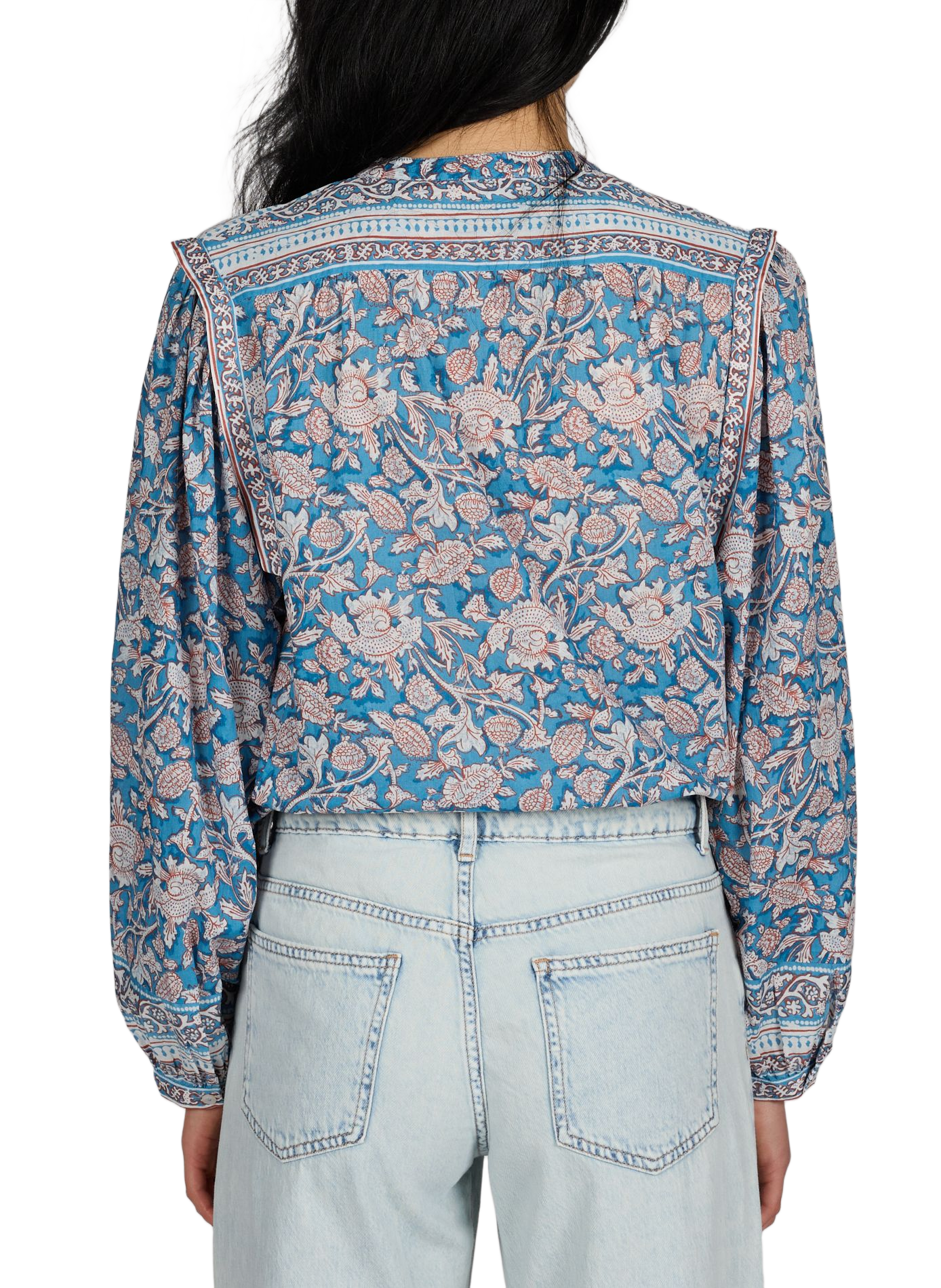 Printed cotton blouse LOUISE MISHA Blue