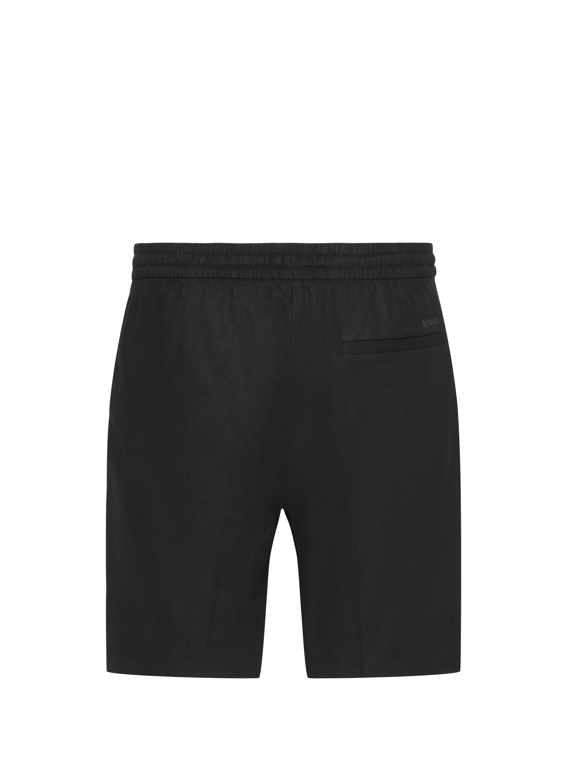 Straight linen and BCI cotton shorts CALVIN KLEIN Black