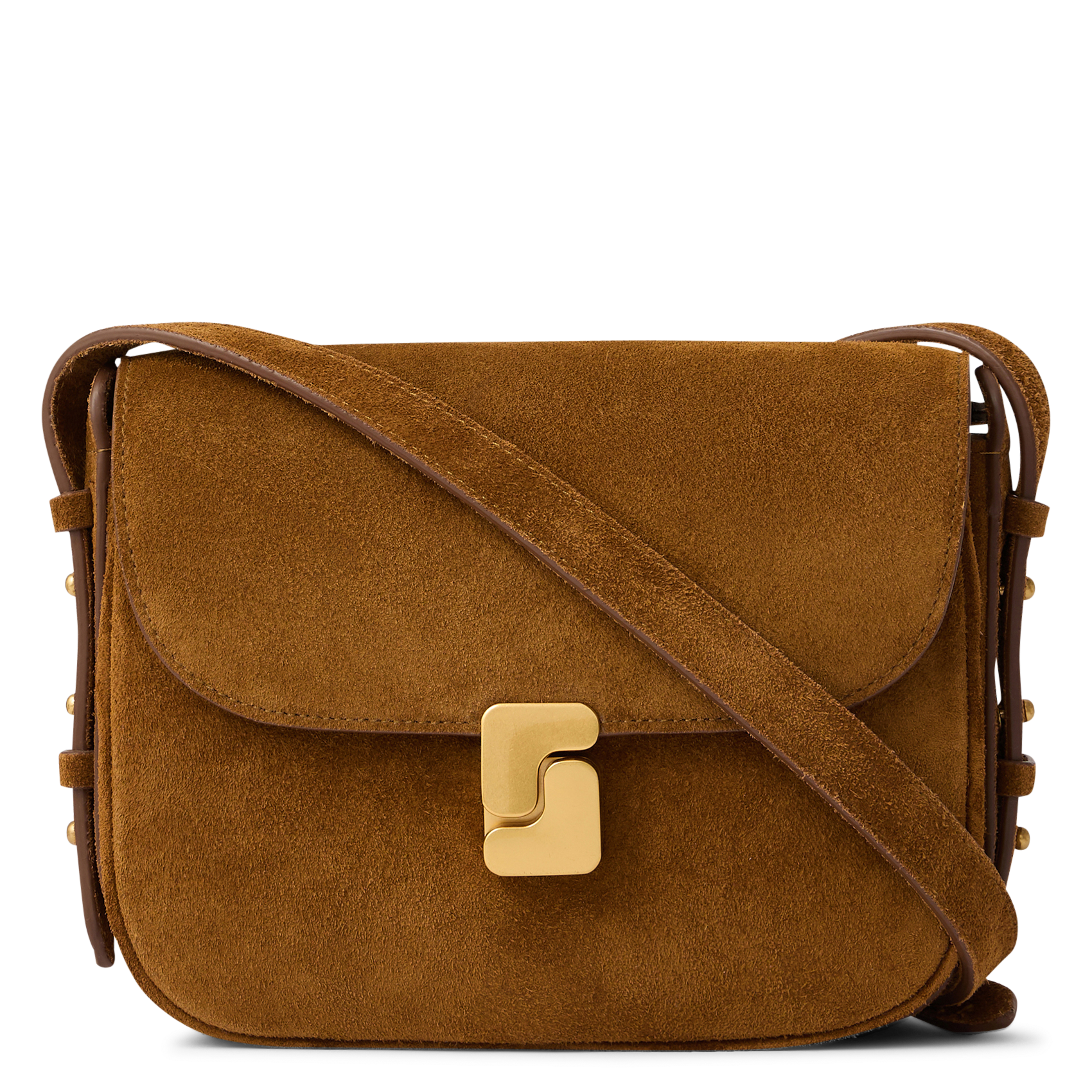 Sac bandoulière en cuir velours bellissima mini SOEUR Marron