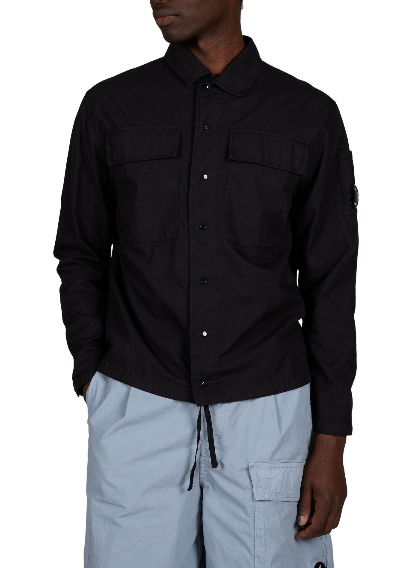 Solid color cotton overshirt CP COMPANY Black