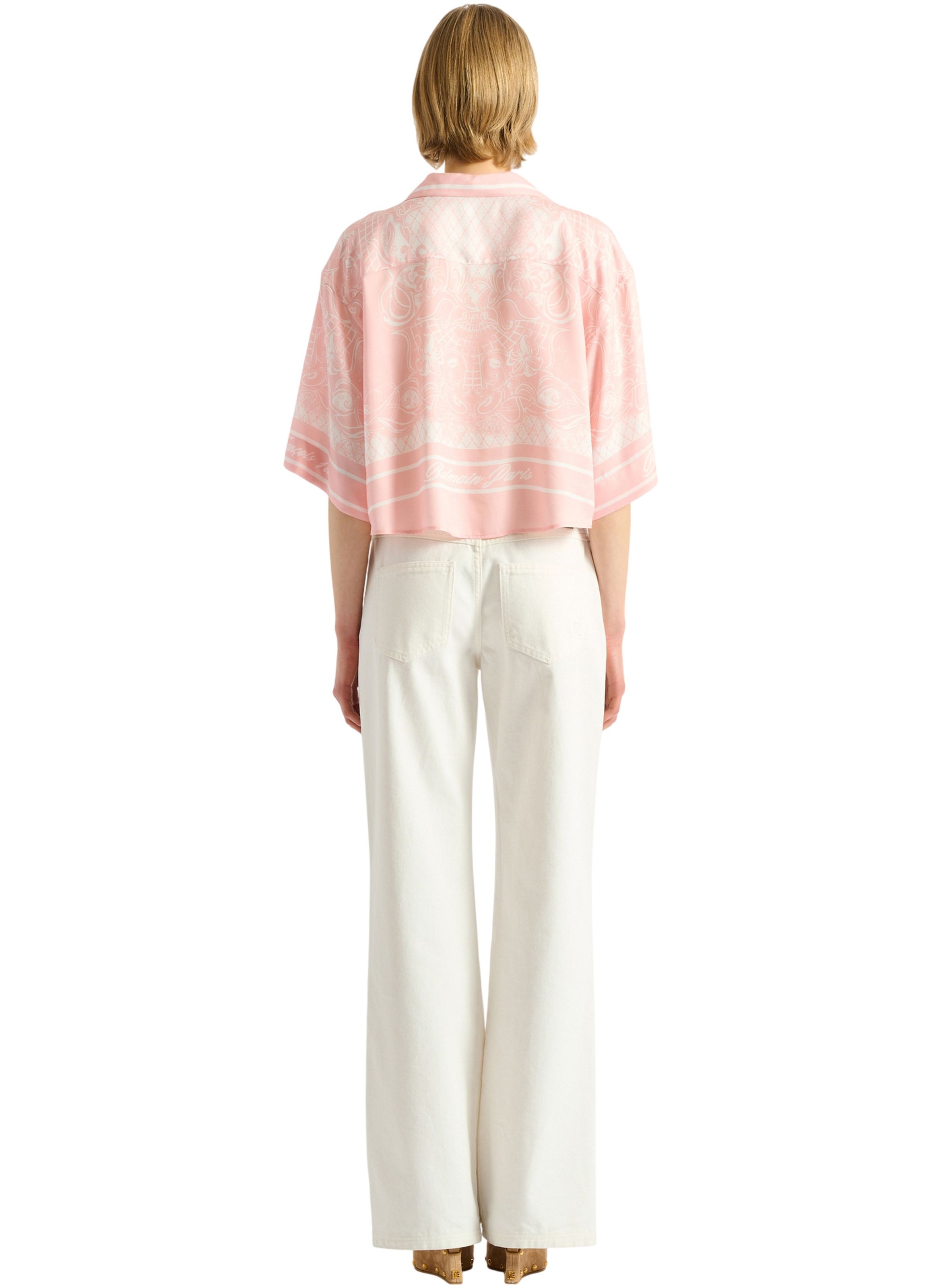 Chemise pyjama imprimée foulard BALMAIN Rose