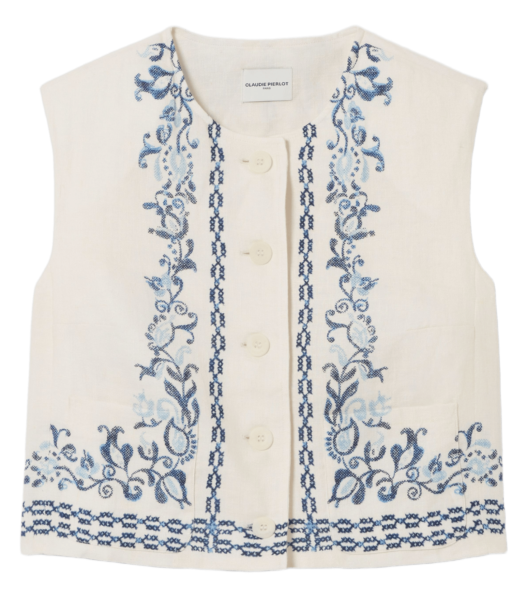 Veste courte sans manches imprimée CLAUDIE PIERLOT Multicolore