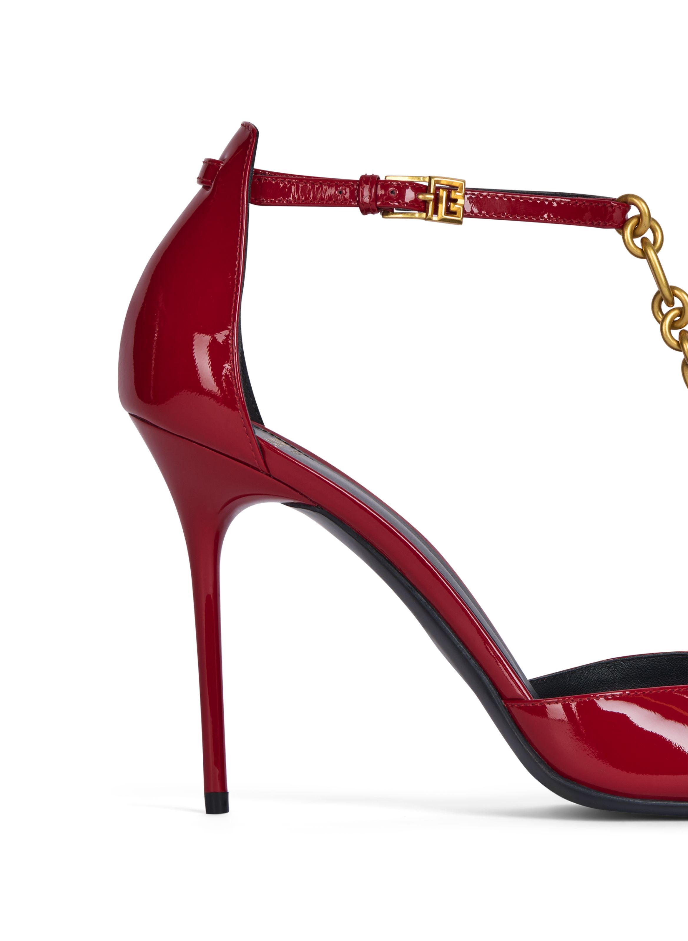 Escarpins sync en cuir verni BALMAIN Rouge