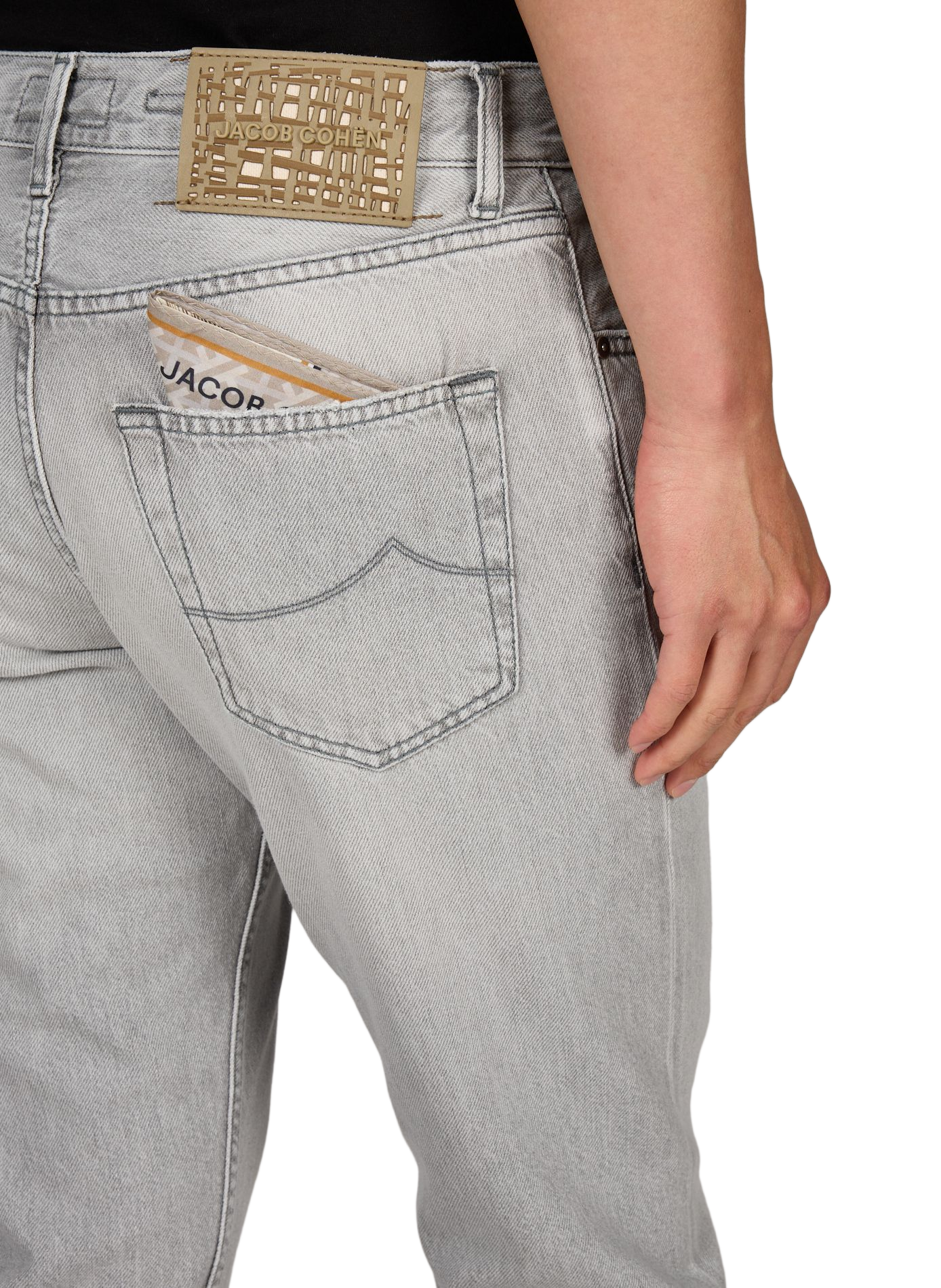 Jean 7/8 en coton mélangé JACOB COHEN Gris