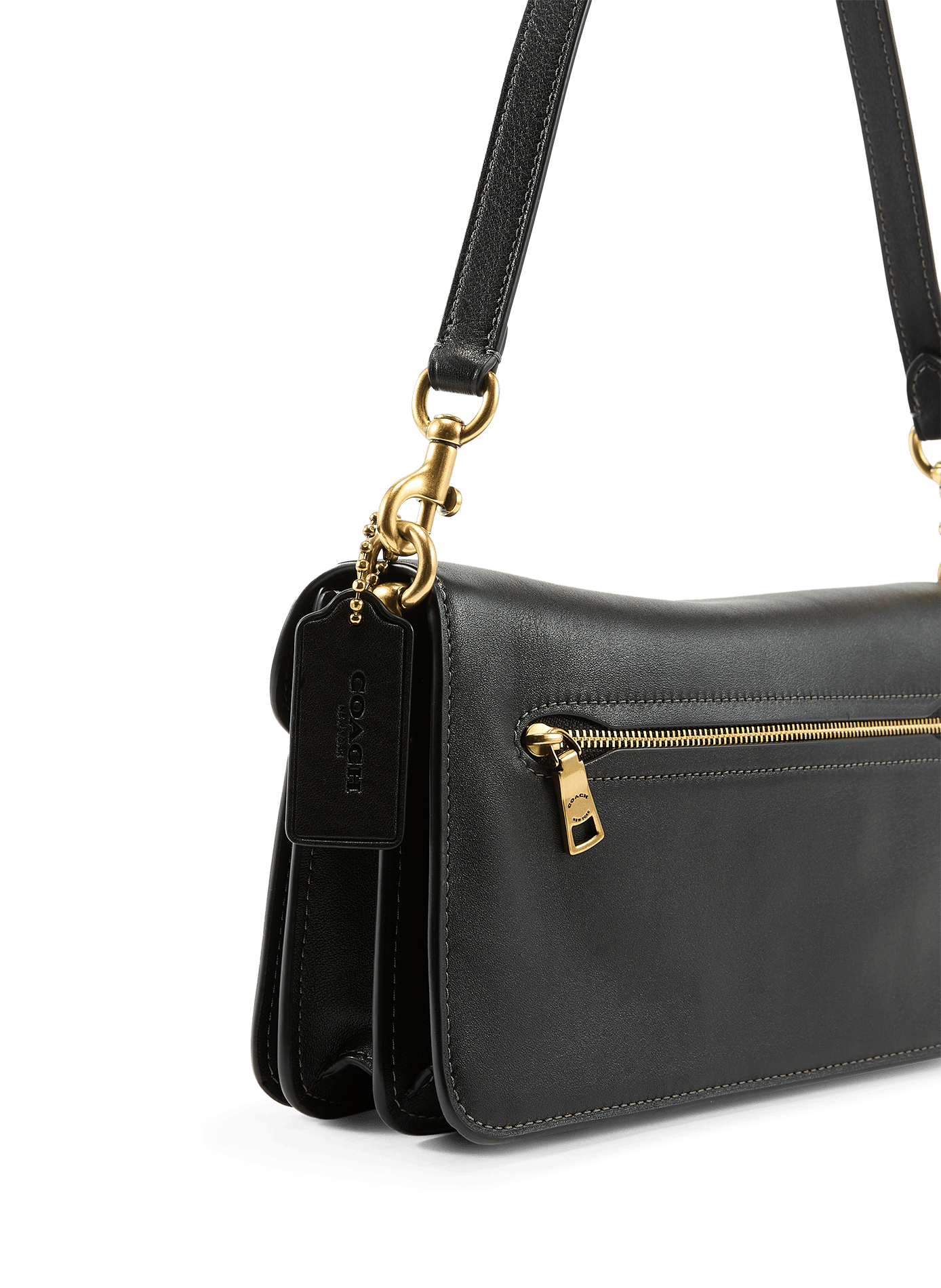 Sac bandoulière en cuir COACH Noir