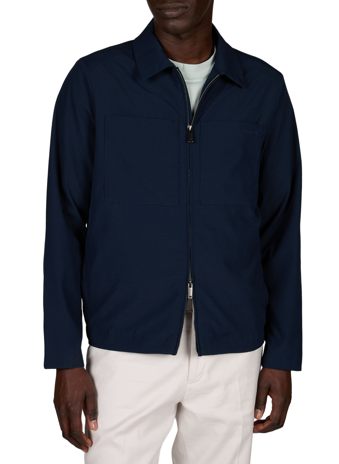 Veste légère texturé en seersucker CALVIN KLEIN Bleu