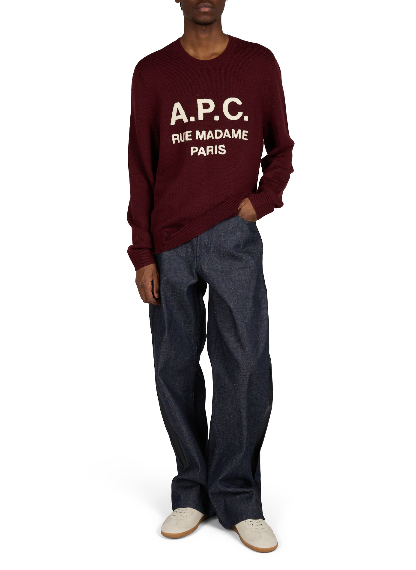 Straight wool logo sweater A.P.C. Red