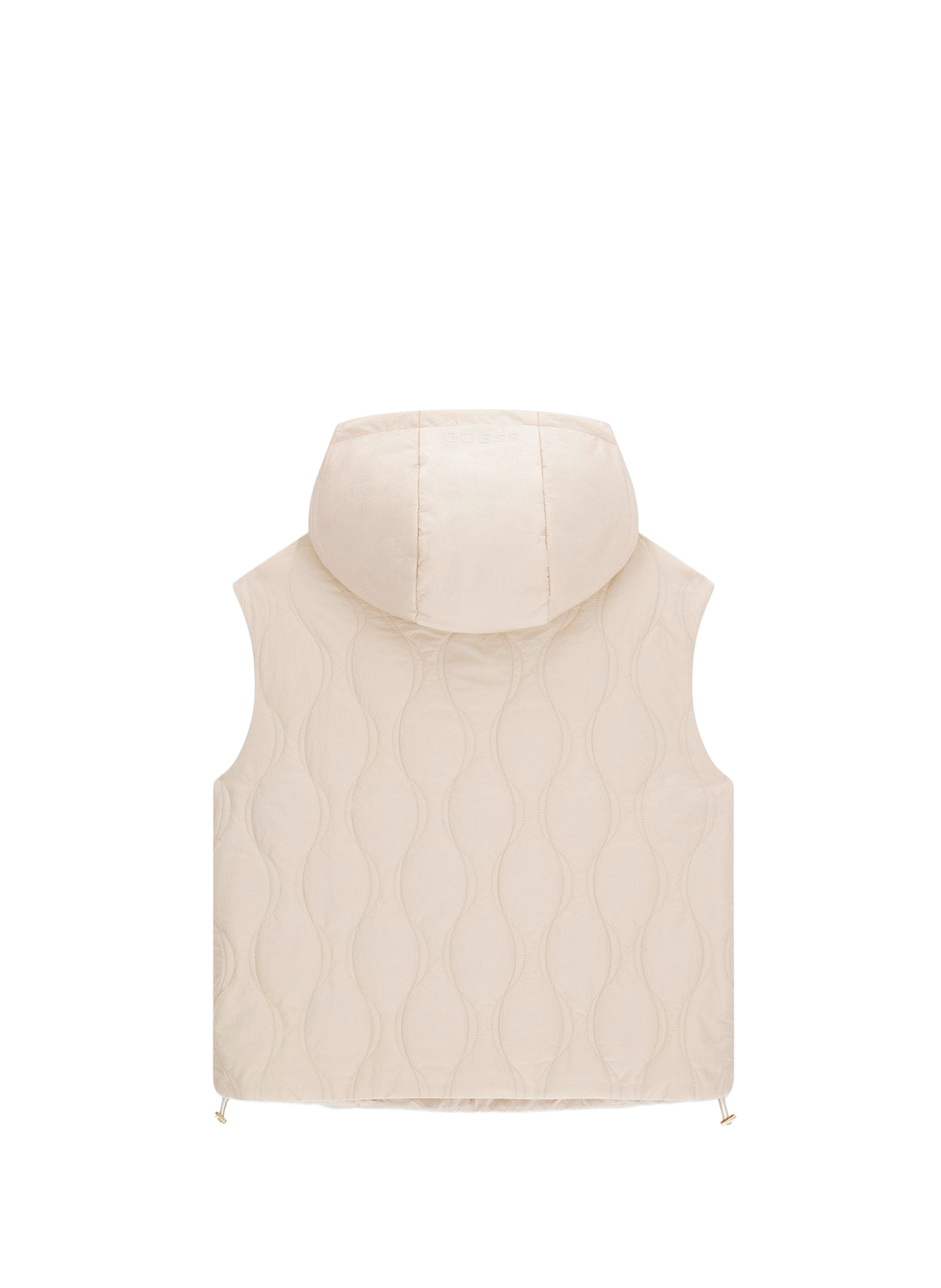 Quilted sleeveless hooded jacket GUESS Beige