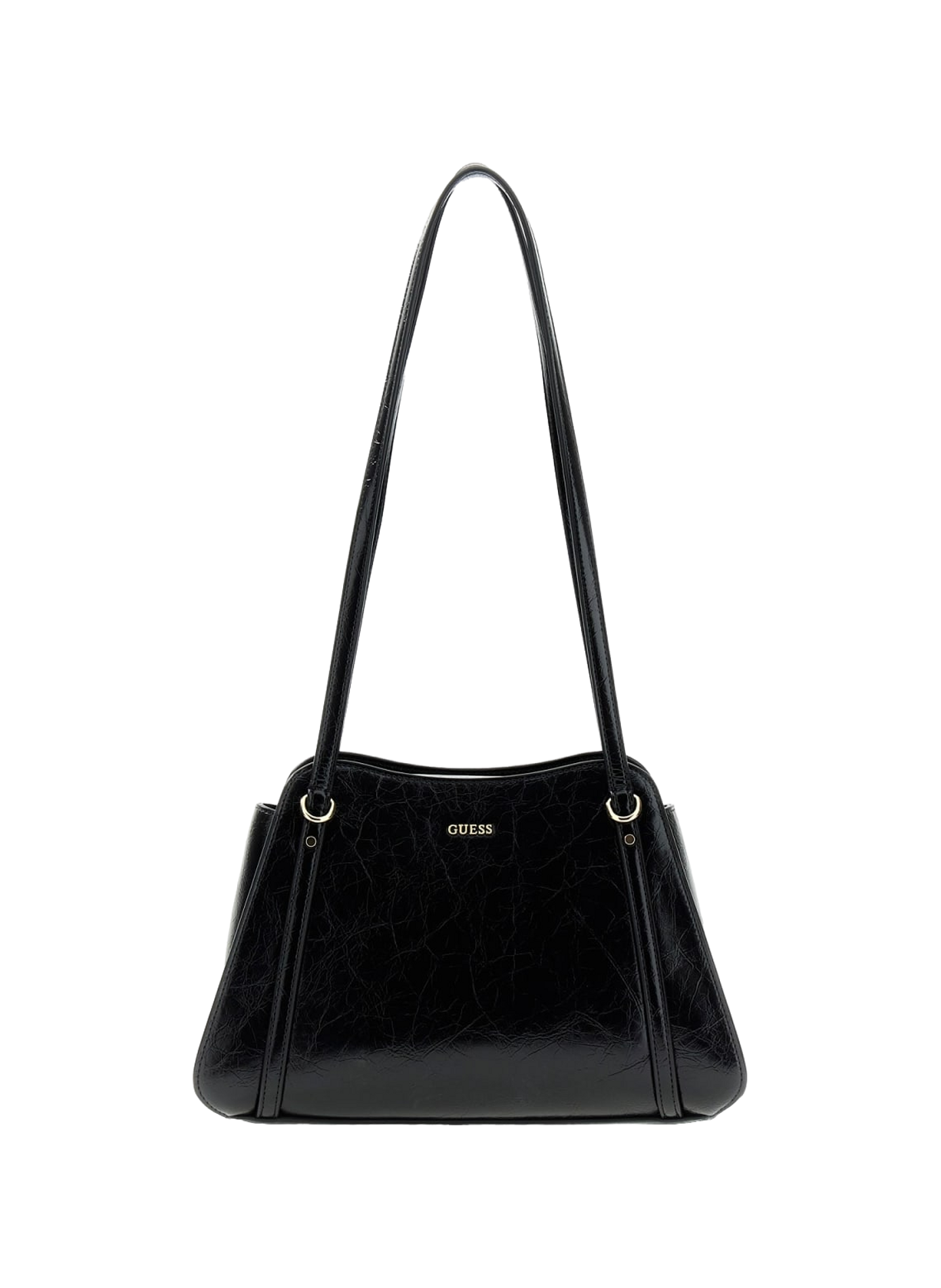 Crackled Patent Leather Bag Xena GUESS Black