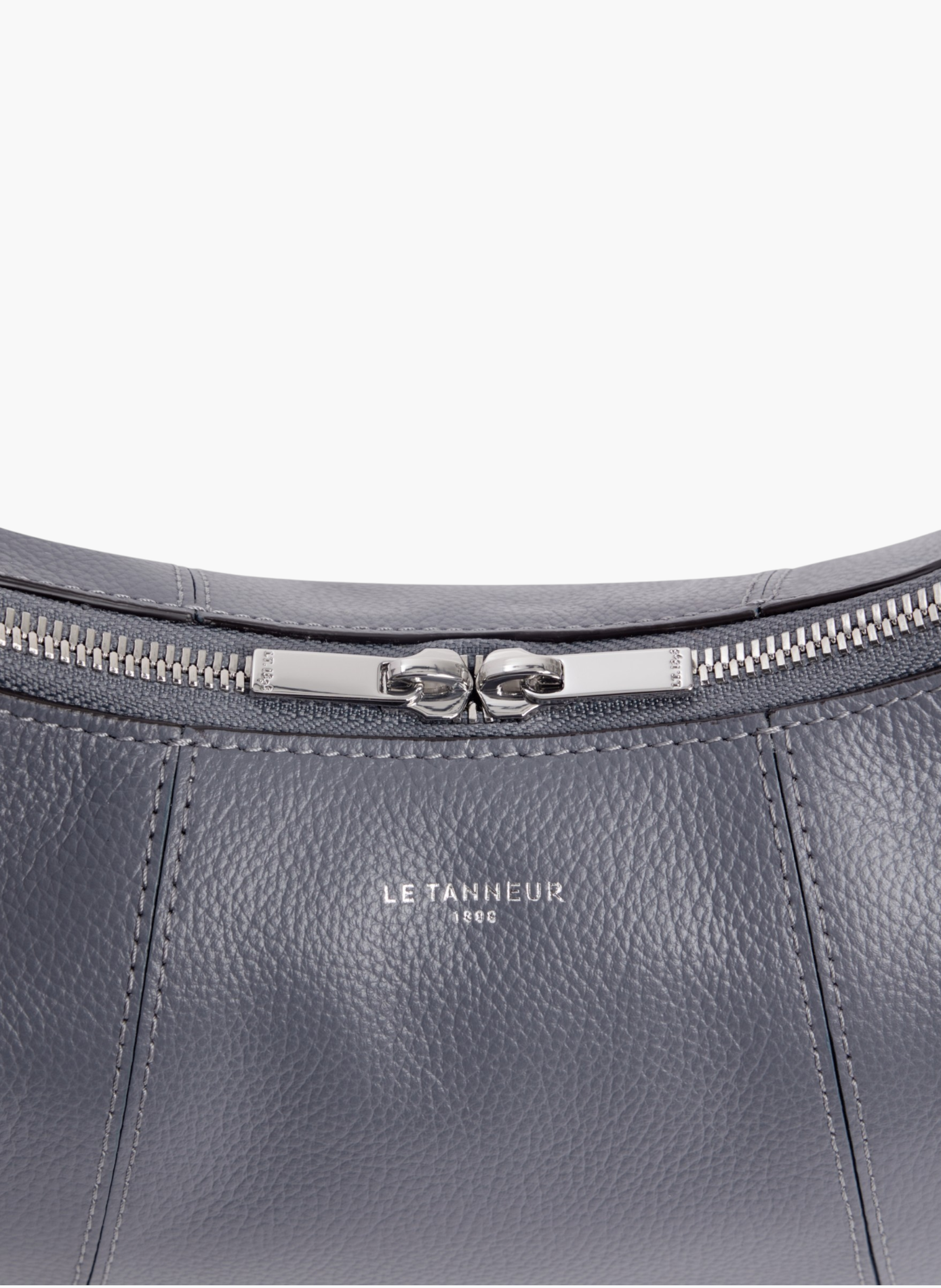 Petit sac hobo juliette en cuir grainé LE TANNEUR Bleu