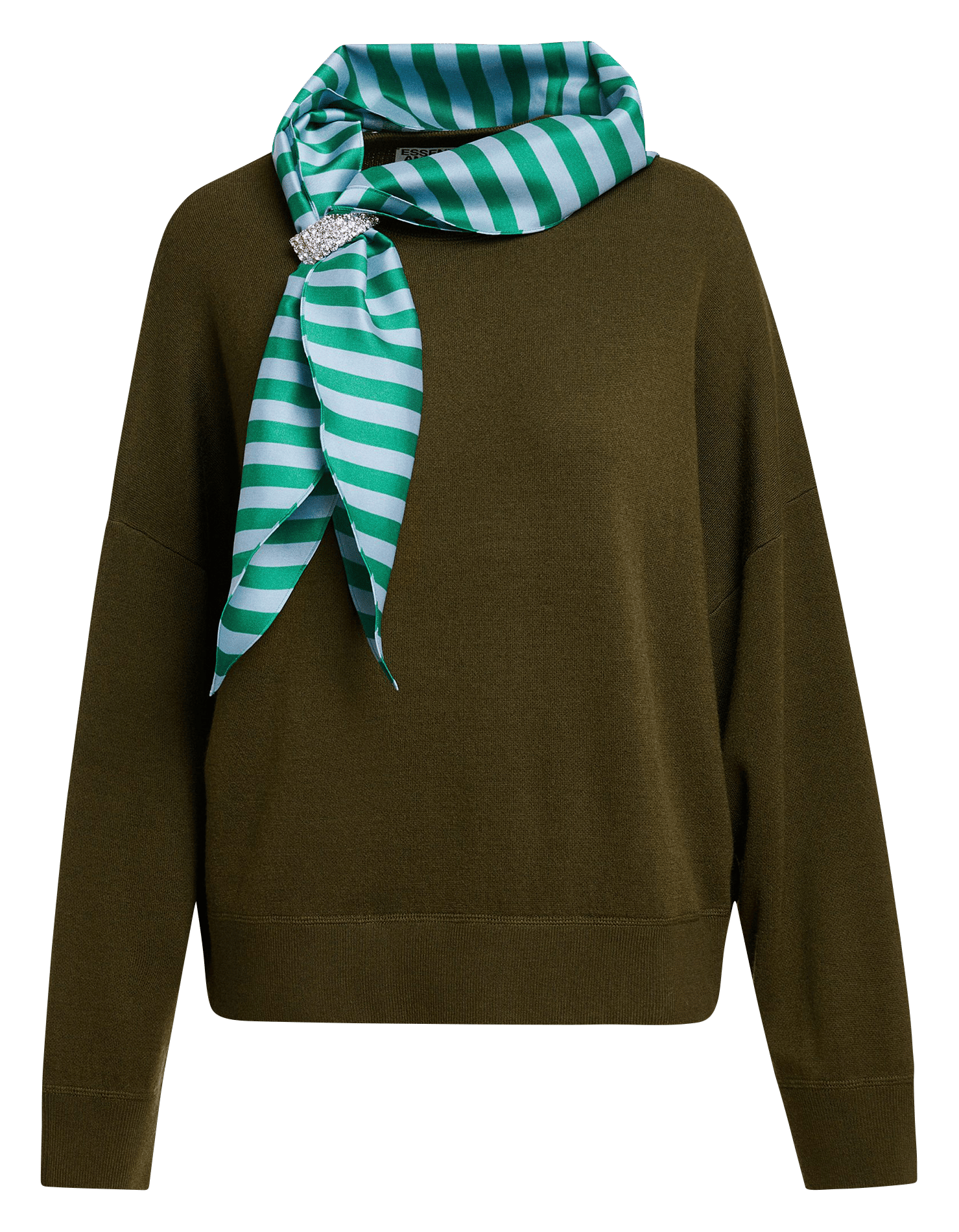 Pull ample à foulard rayé kurtis ESSENTIEL ANTWERP Vert