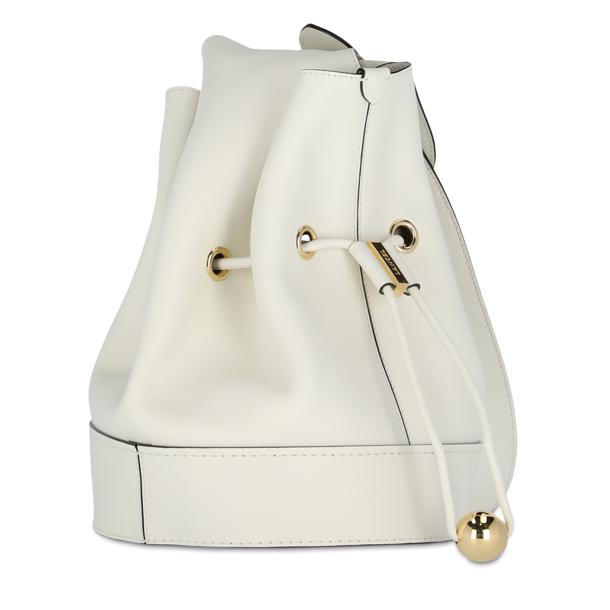 Emmertas, schoudertasstijl, glad runderleer met suède voering. LANCEL Wit