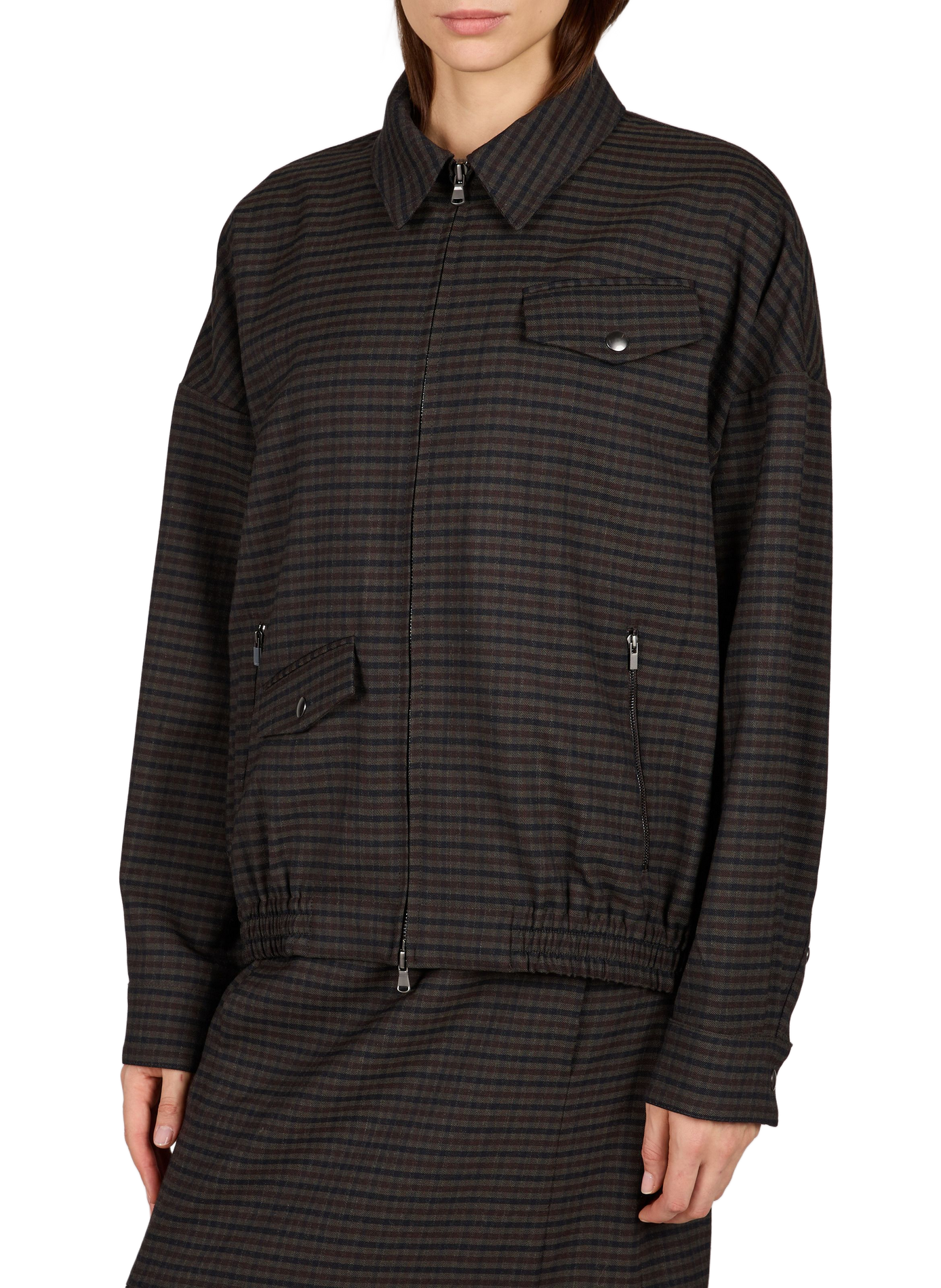 Oversized Zip-up Jacket TIBI Grey