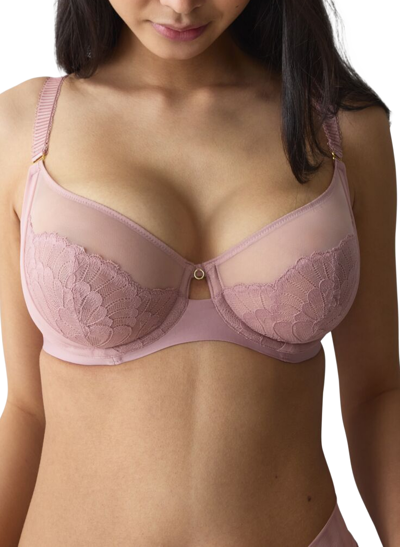 Geborduurde transparante beha TRIUMPH Roze