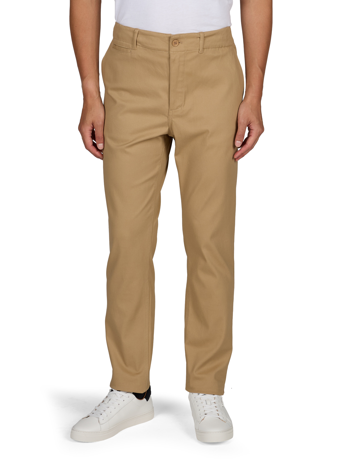 Pantalon chino droit en coton mélangé AU PRINTEMPS PARIS Beige