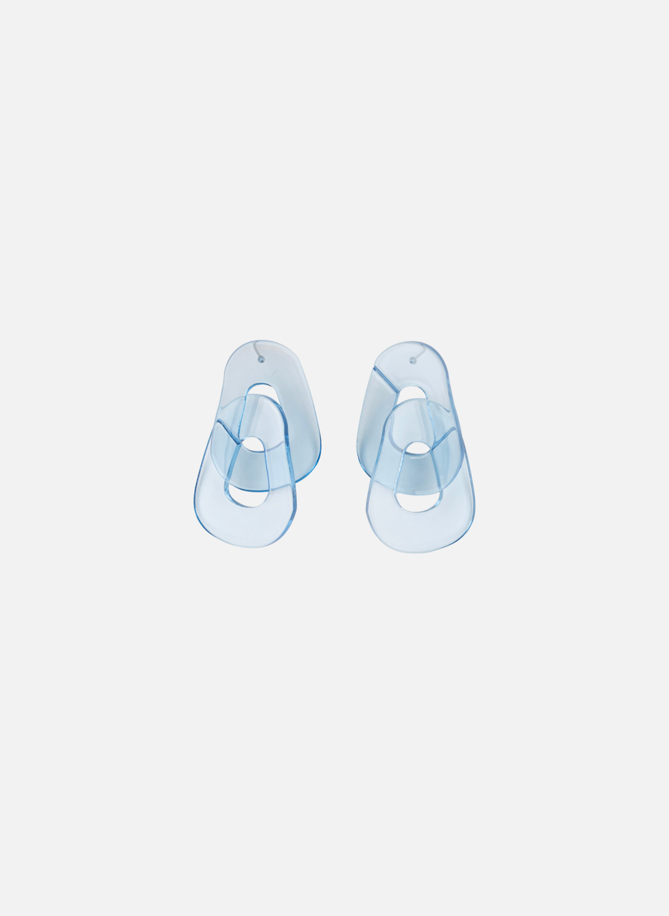 Boucles d'oreilles maillons en acétate de cellulose  Bleu