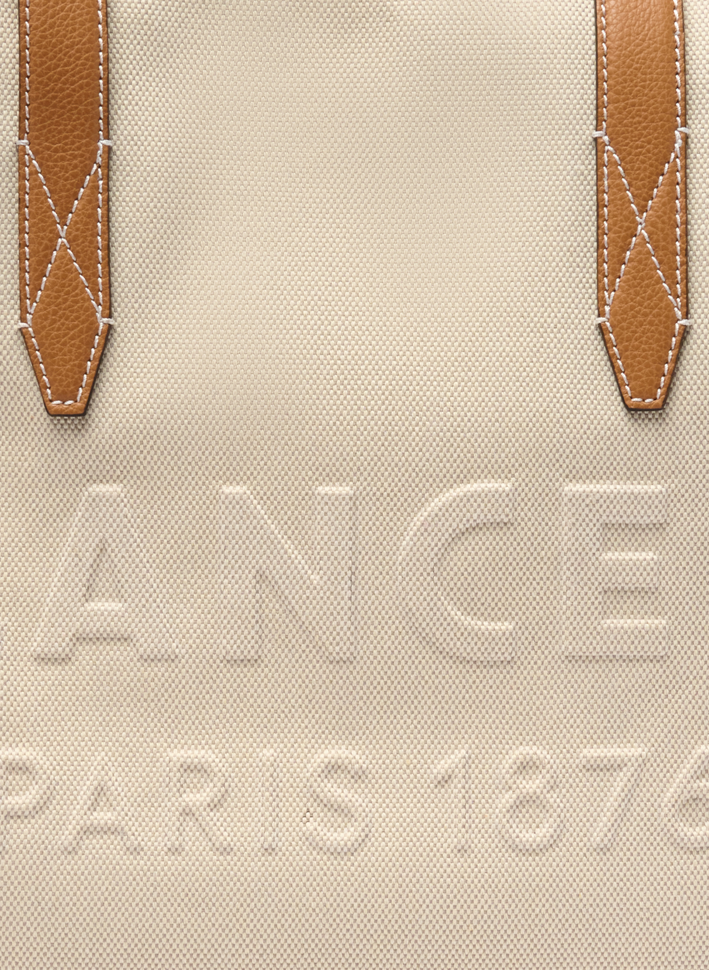 Sac cabas zippé l jour de lancel en coton LANCEL Beige