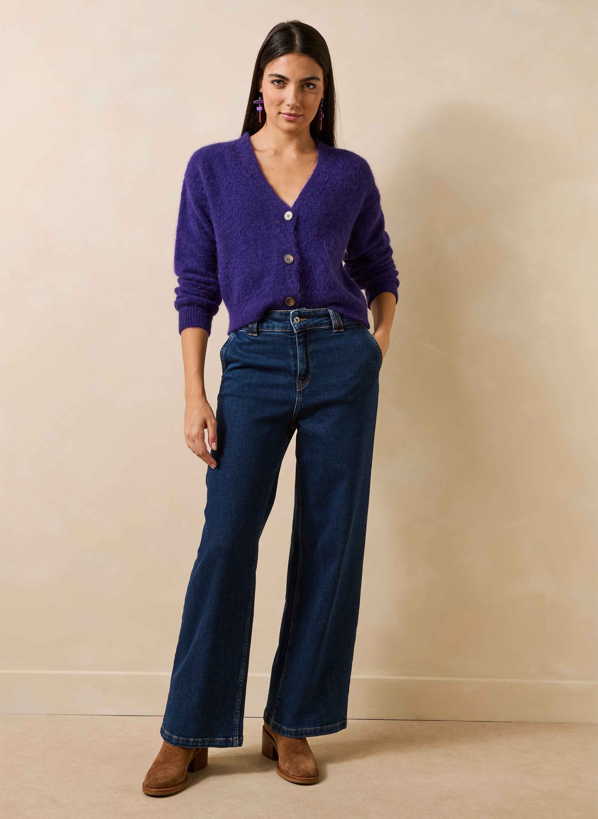 Oversized vest van gemengde wol LA FEE MARABOUTEE Paars