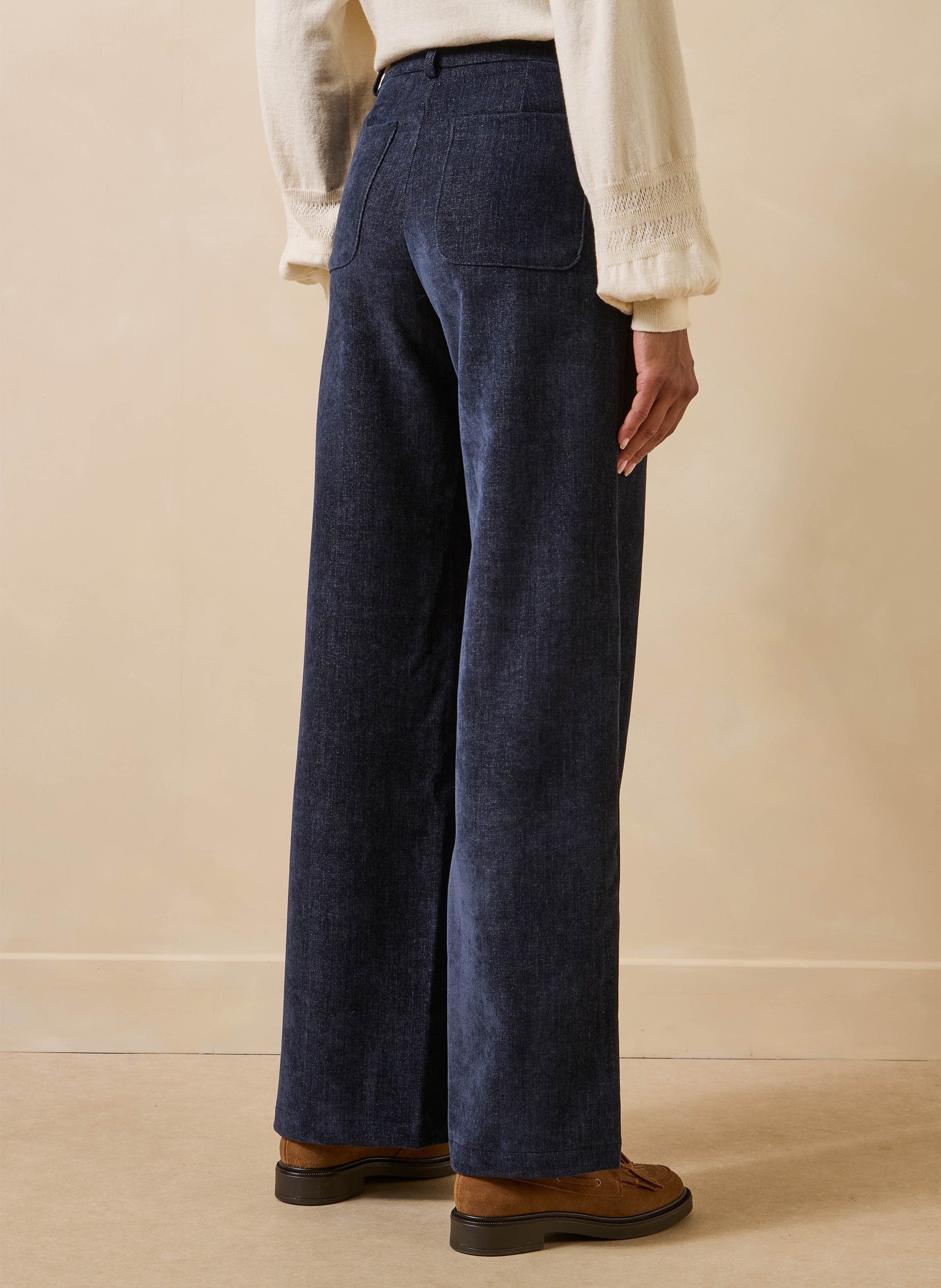 Wijde hoge taille broek LA FEE MARABOUTEE Blauw