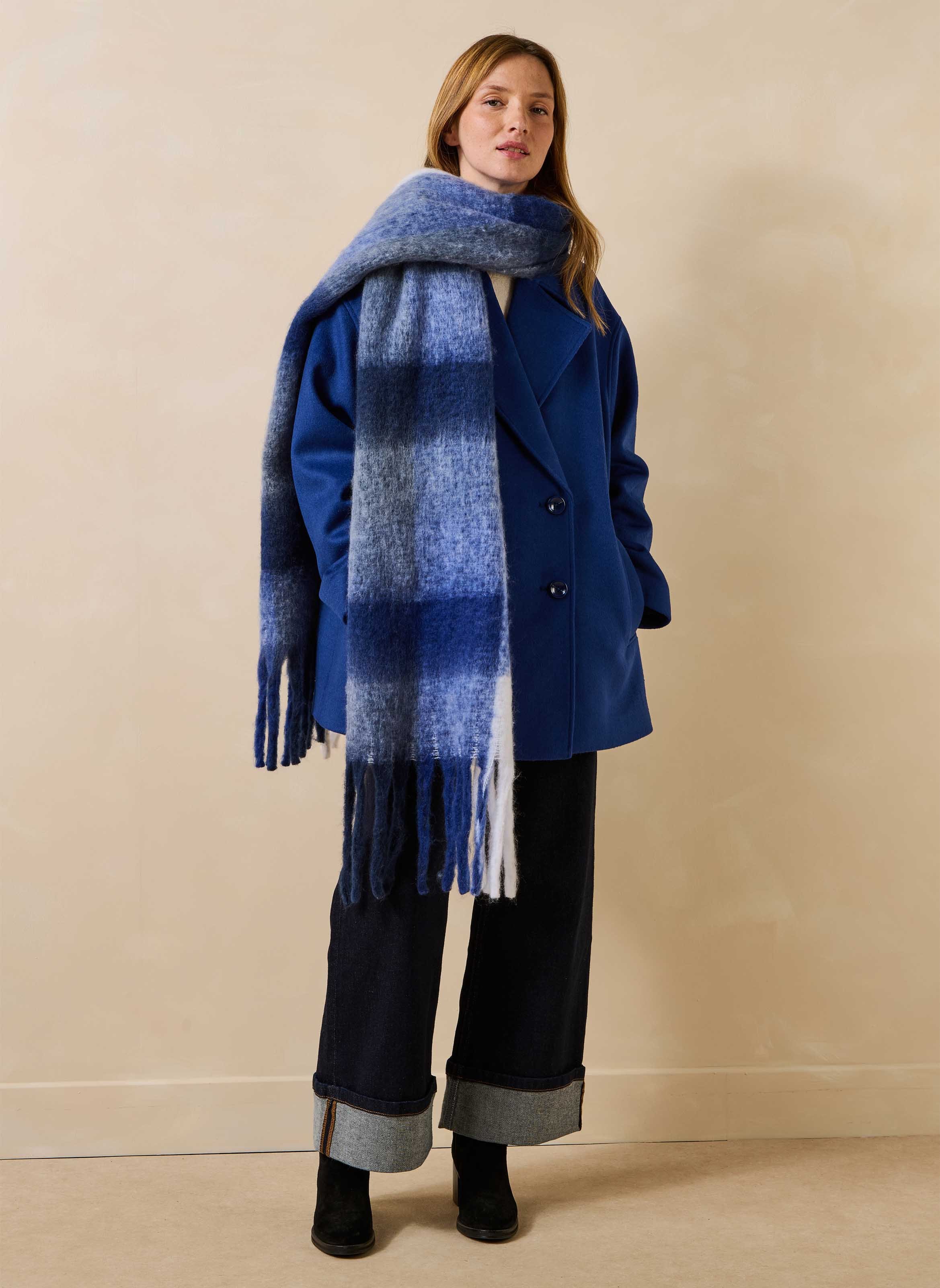 Geruite sjaal LA FEE MARABOUTEE Blauw