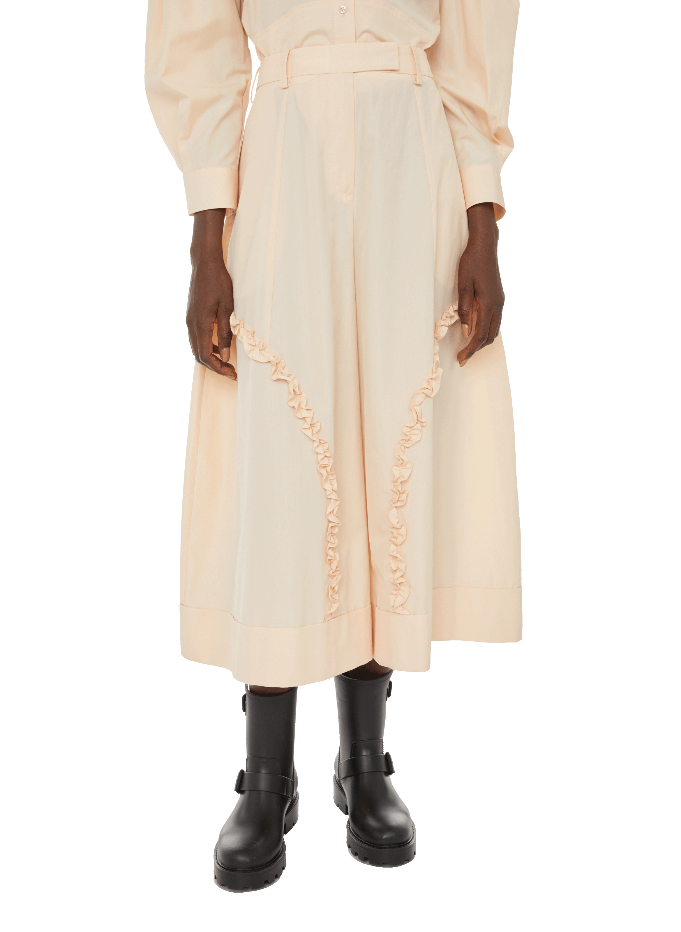 SIMONE ROCHA Loose cotton trousers Beige