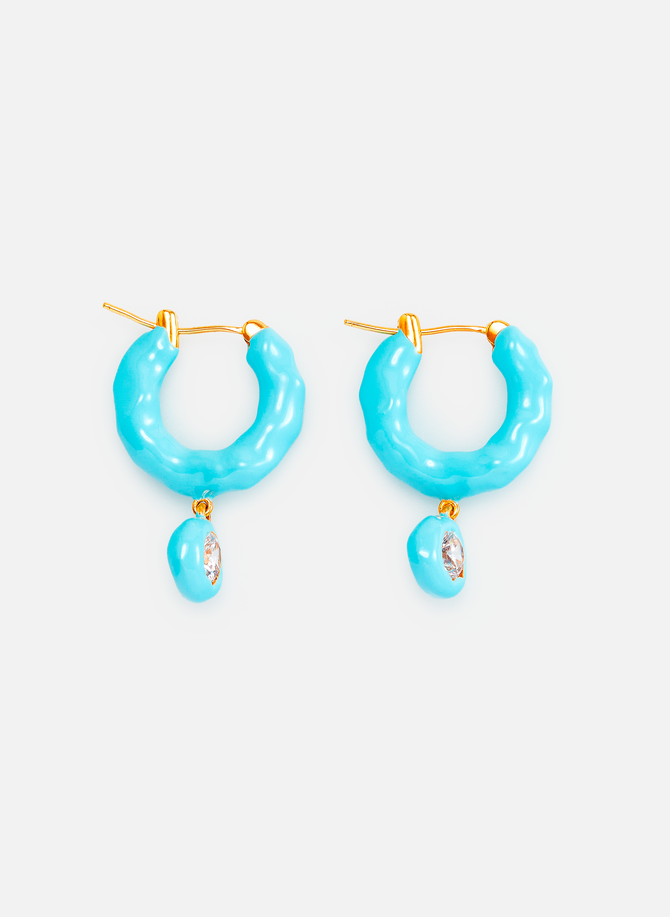 Wave earrings with crystals in gold-plated brass JOANNA LAURA CONSTANTINE