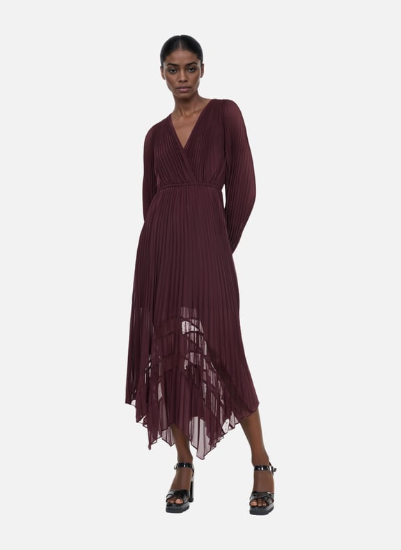 Robe longue plissée Rouge by THE KOOPLES THE KOOPLES Robe longue plissée Rouge