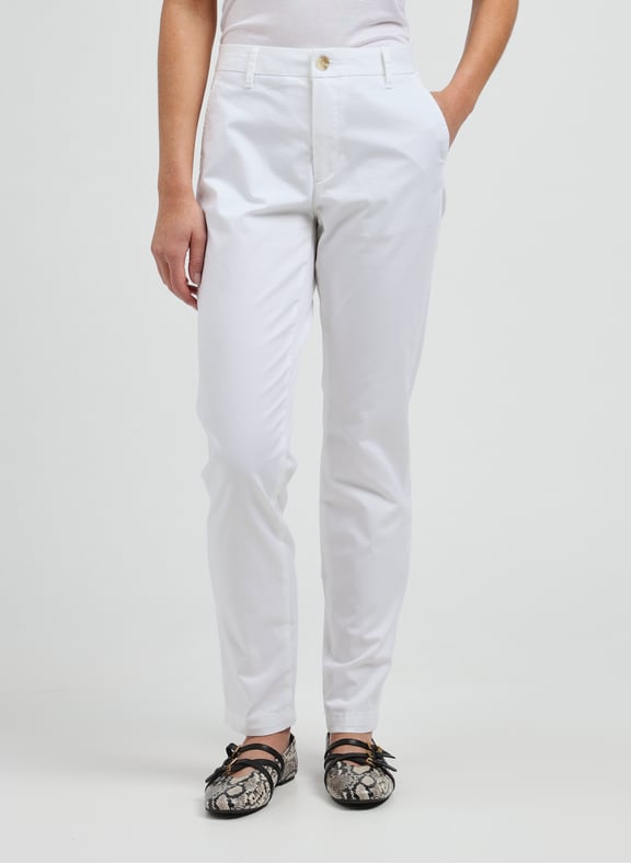 Cotton Trousers White by DOCKERS DOCKERS Cotton Trousers White