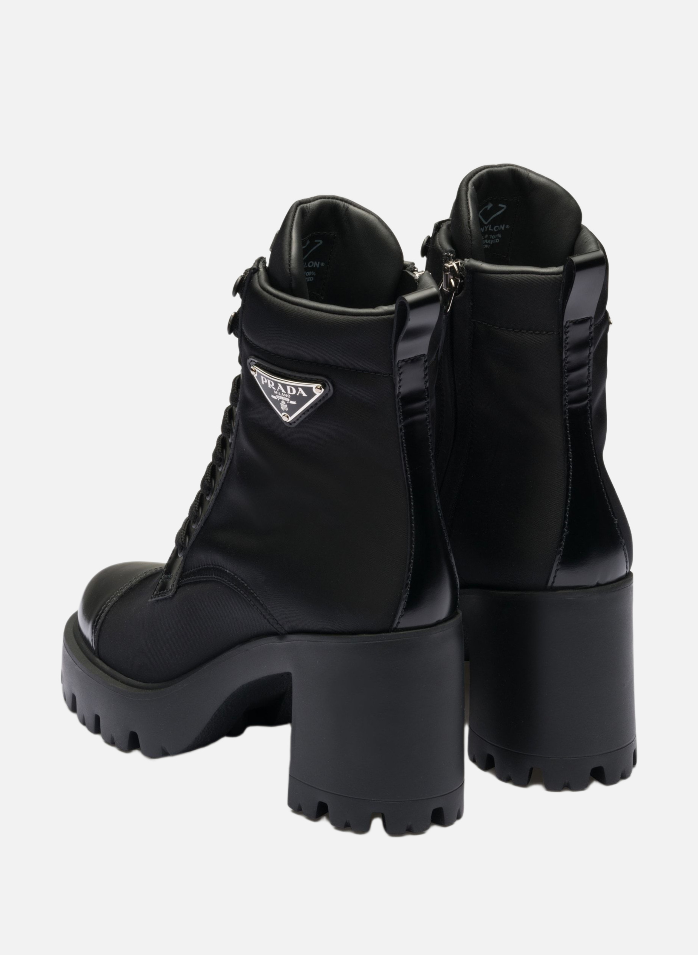 Bottines en re-nylon et cuir PRADA Noir