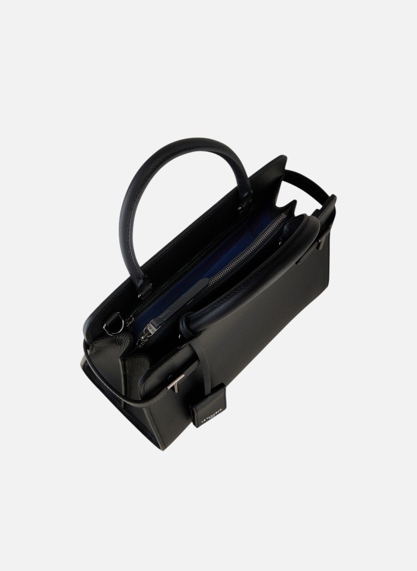 Sac à main moyen modèle emilie en cuir grainé LE TANNEUR Noir