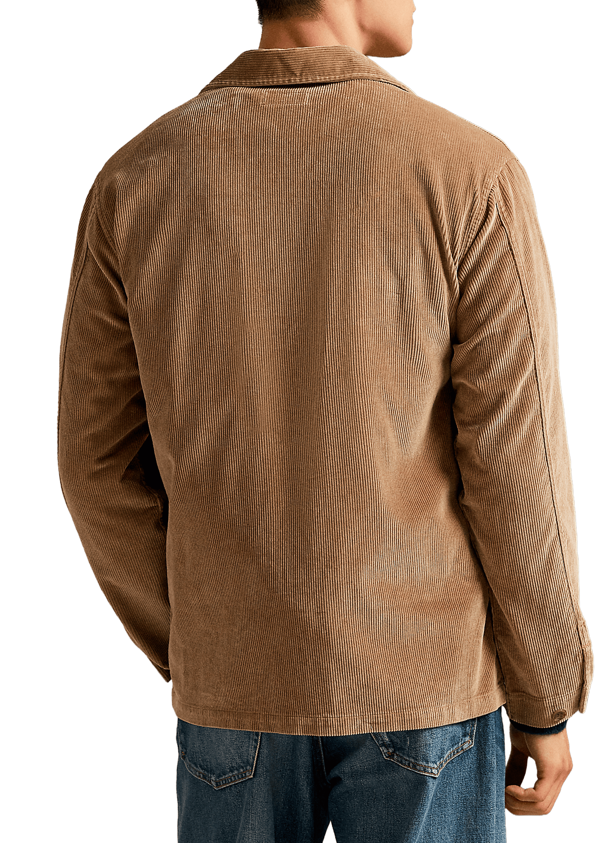 Chemise col classique manches contrastantes en coton POLO RALPH LAUREN Khaki