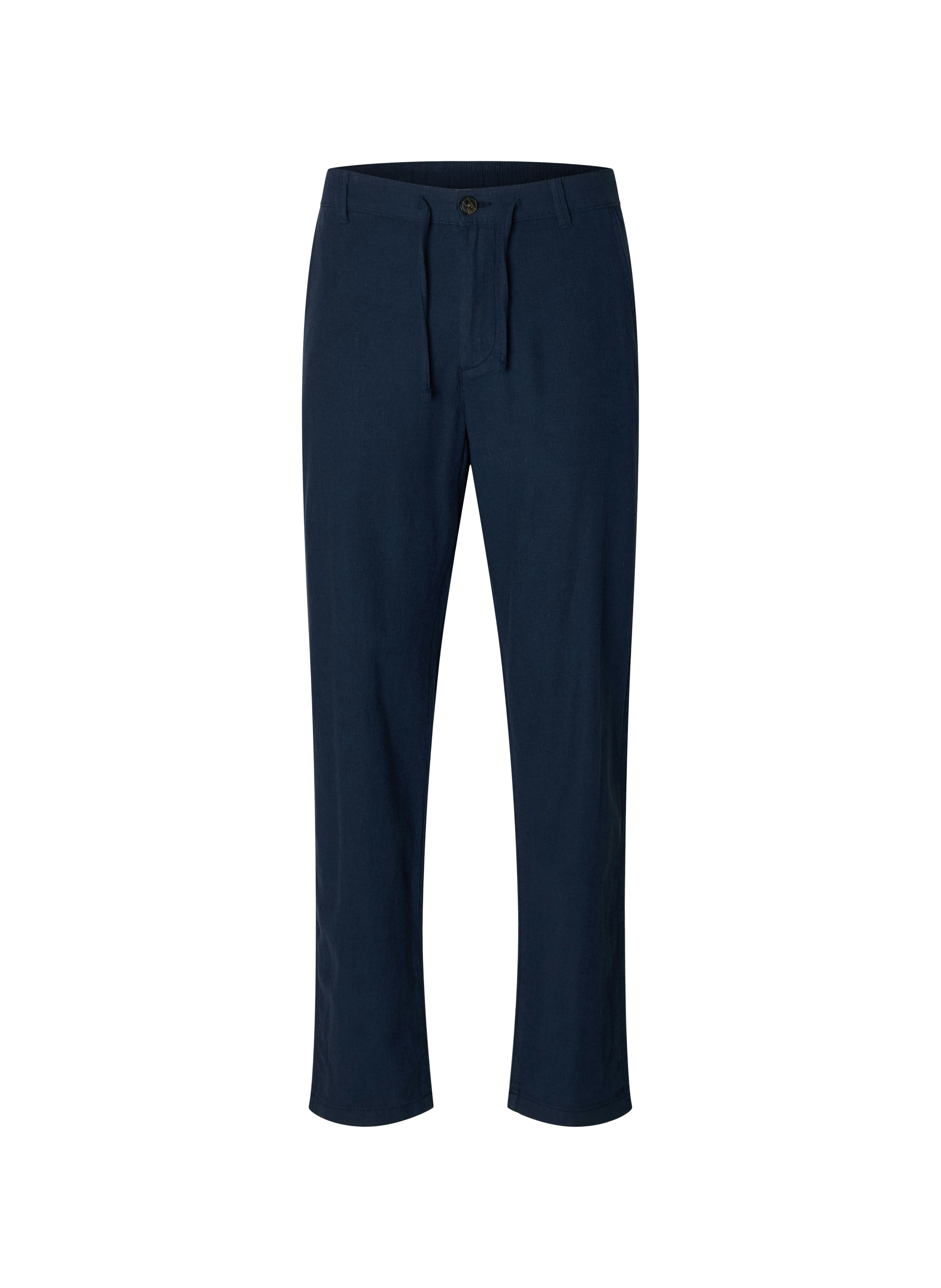 Pantalon en coton et lin SELECTED Bleu