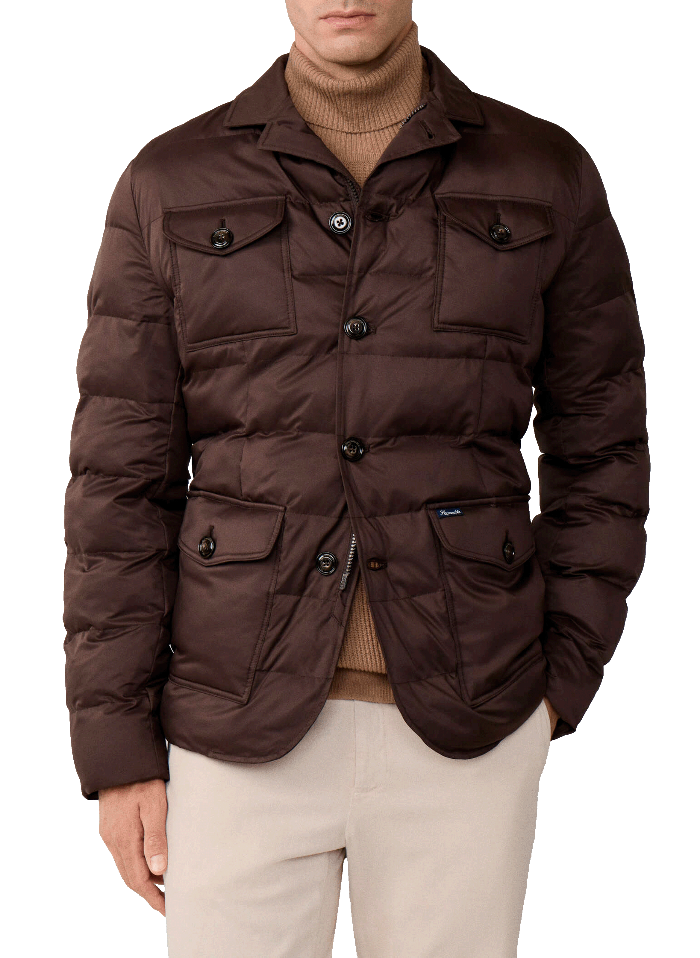FACONNABLE Veste matelassée à poches à rabat Brown