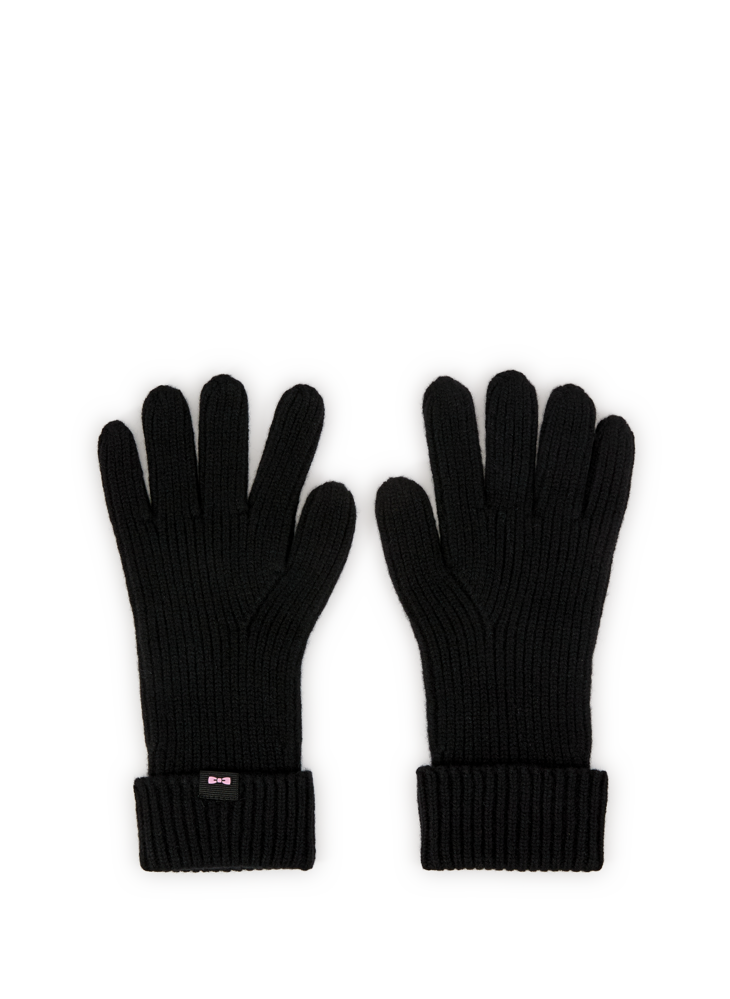 EDEN PARK Ribbed wool gloves Black