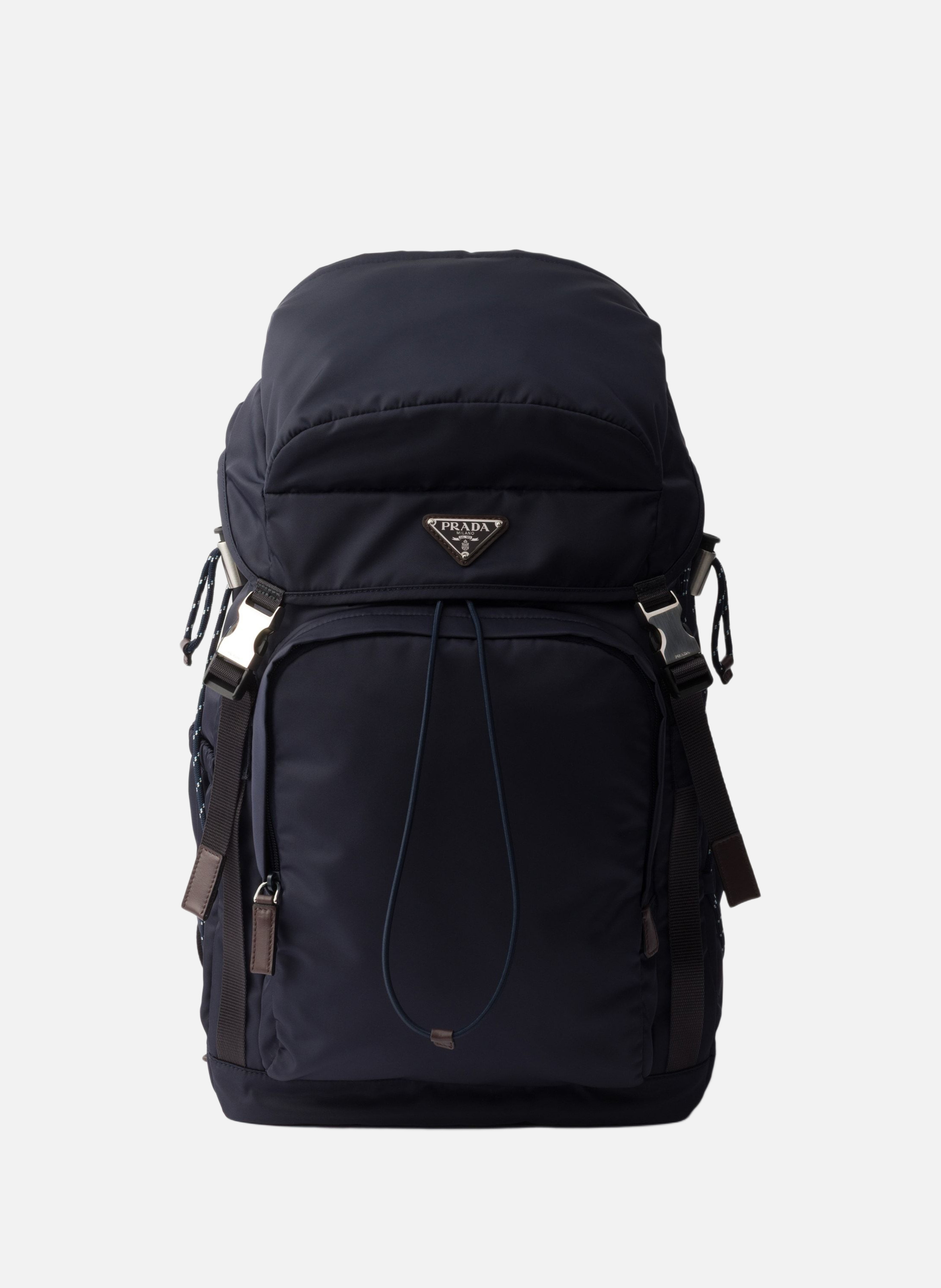 Sac à dos prada speedrock en re-nylon et cuir PRADA Bleu