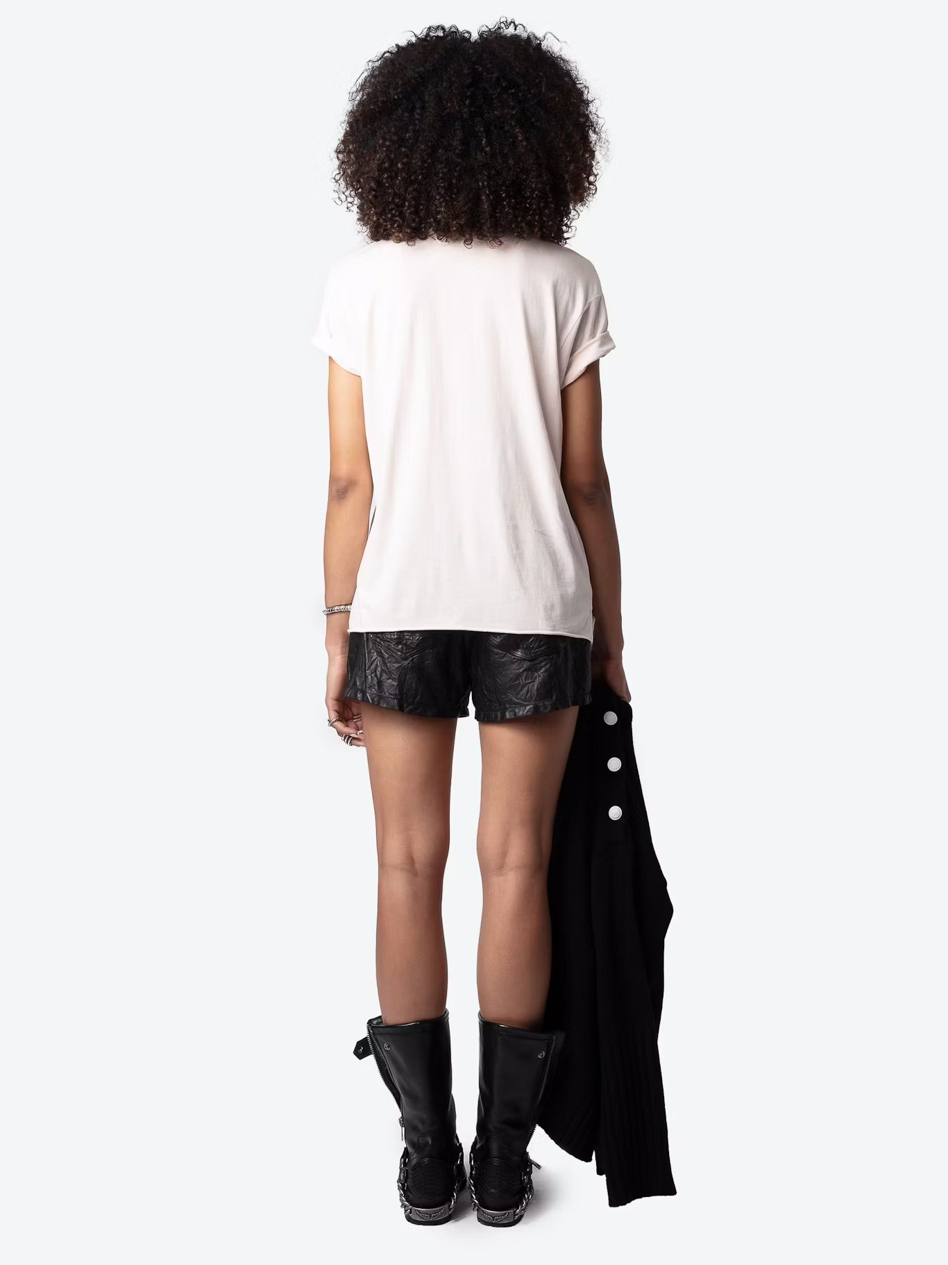 Tee-shirt col rond en coton bio tommer ZADIG&VOLTAIRE Rose