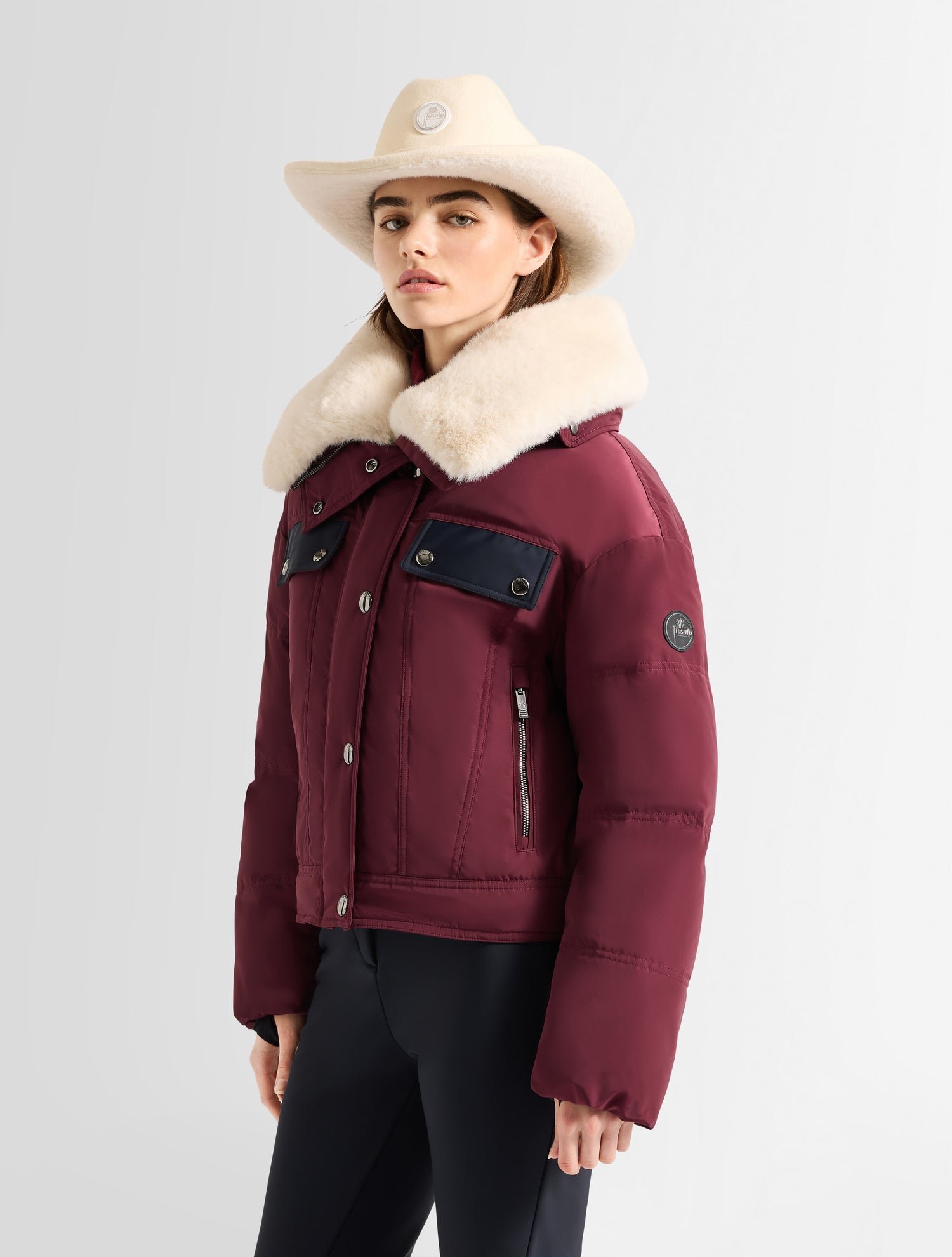 Blouson de ski lakki col panneau côtés FUSALP Rouge