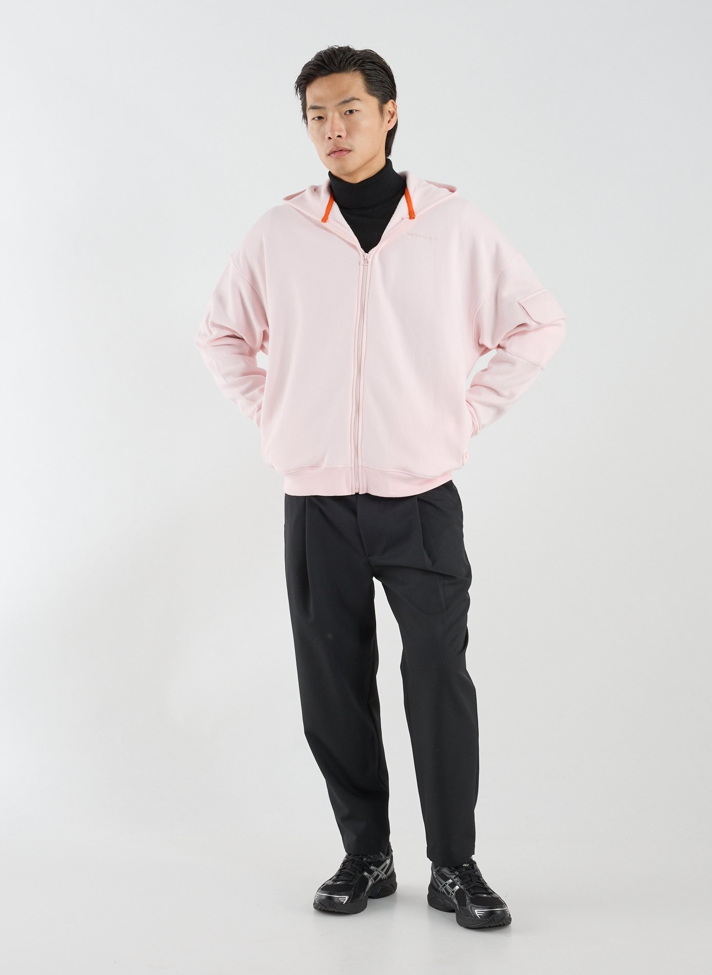 Sweat zippé à capuche en coton mélangé GERTRUDE ET GASTON Rose