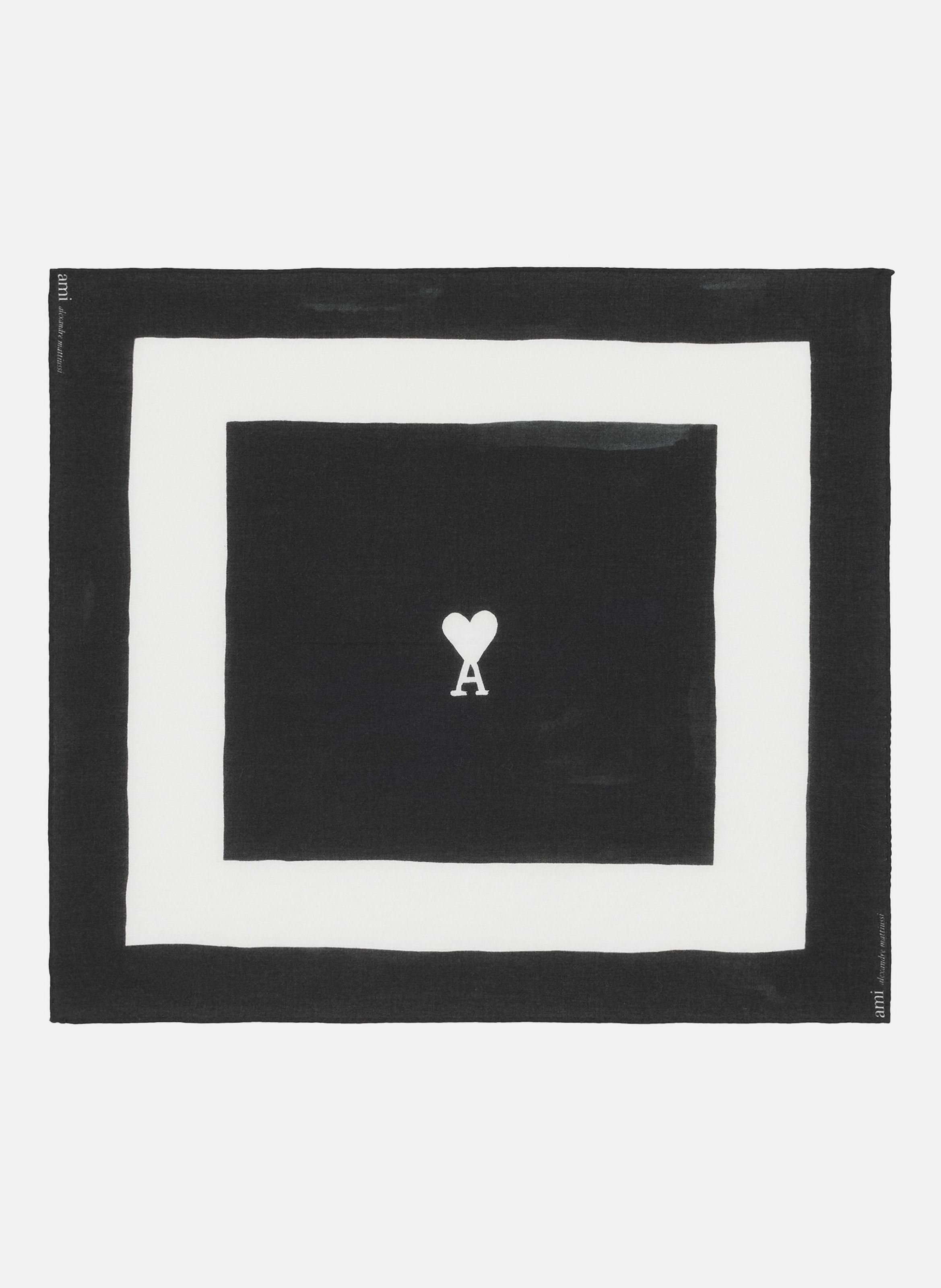 Foulard ami de coeur imprimé unisexe en coton AMI PARIS Noir
