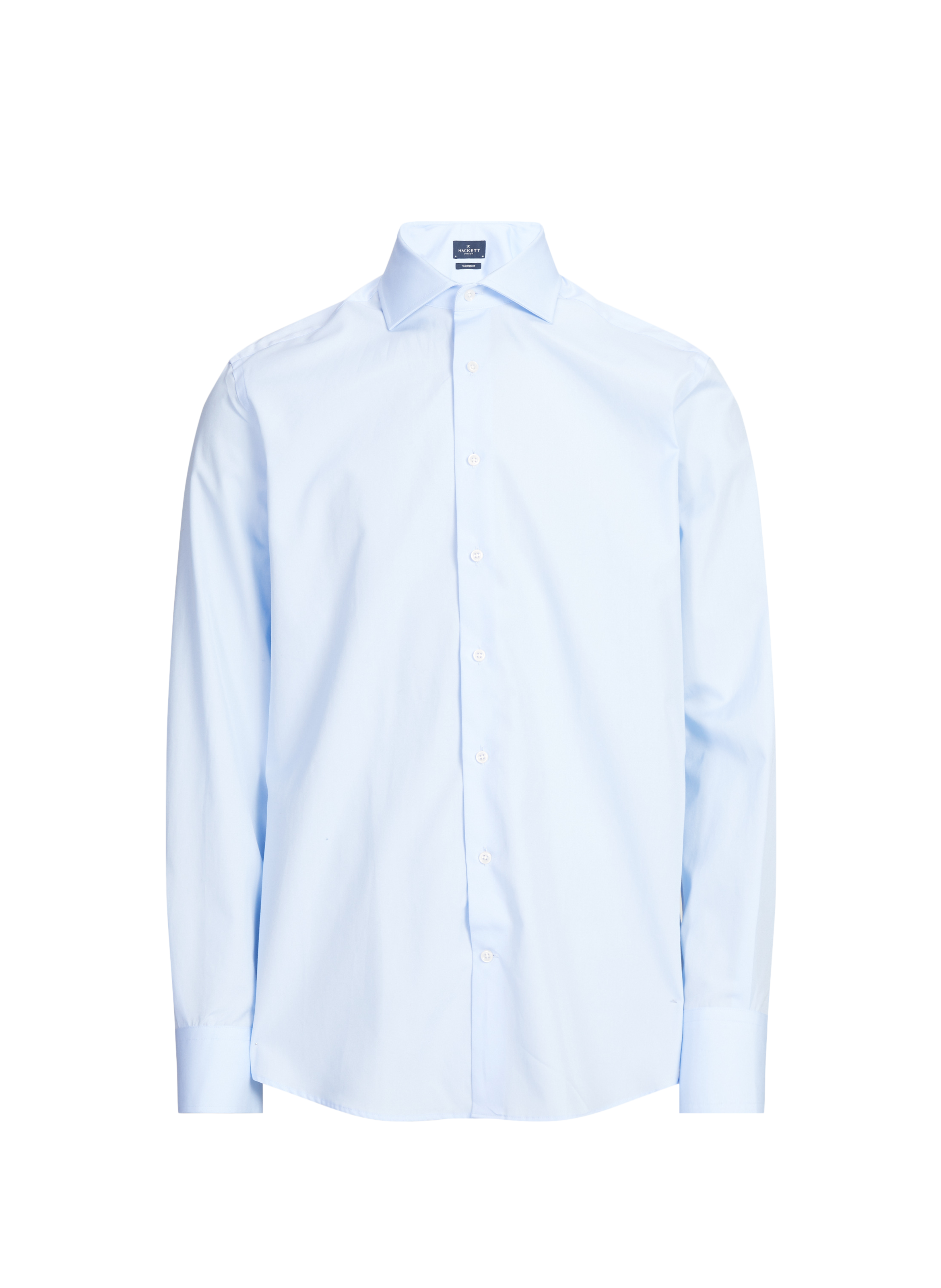 Solid classic collar cotton shirt HACKETT Blue