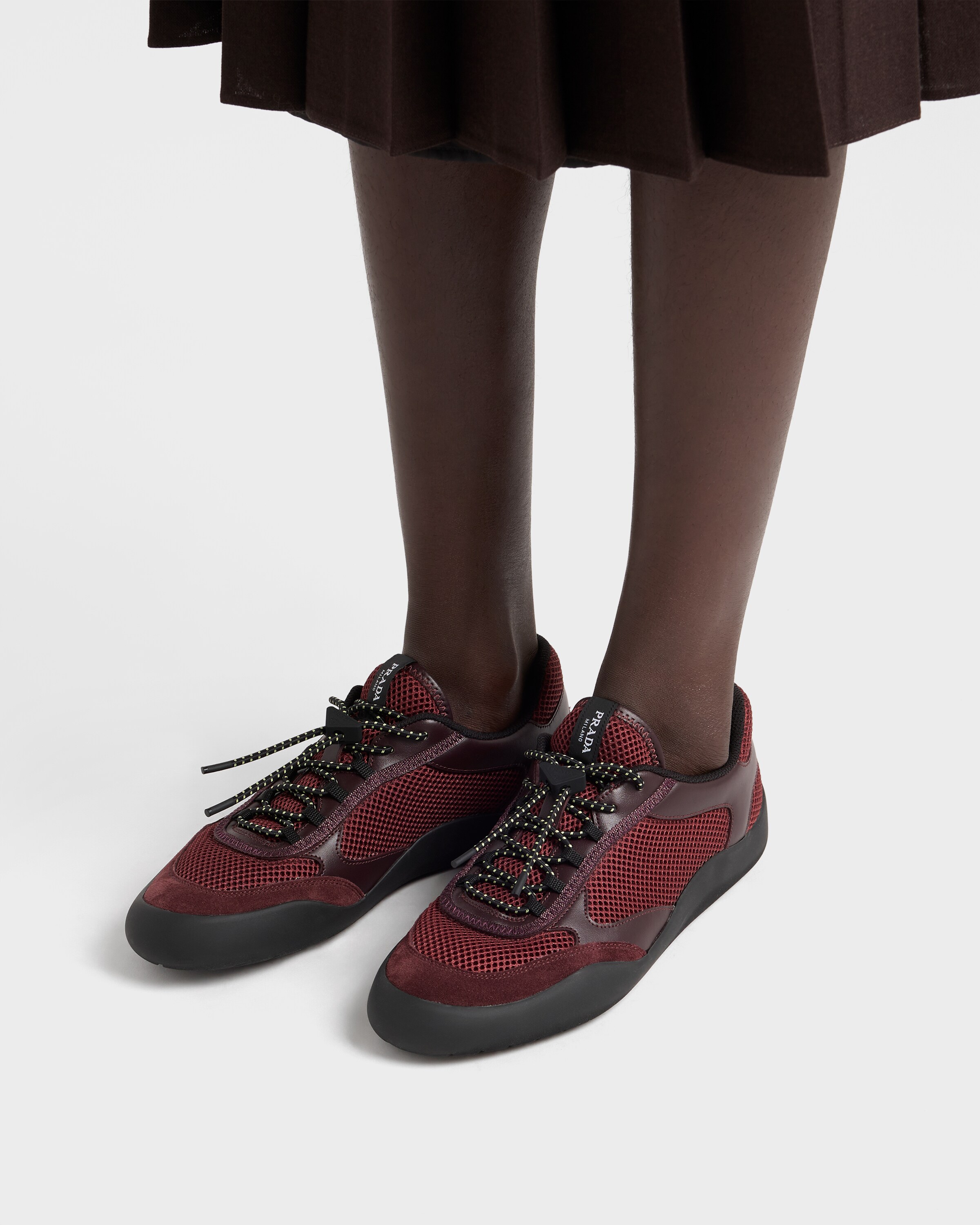 Baskets speedrock en mesh PRADA Rouge