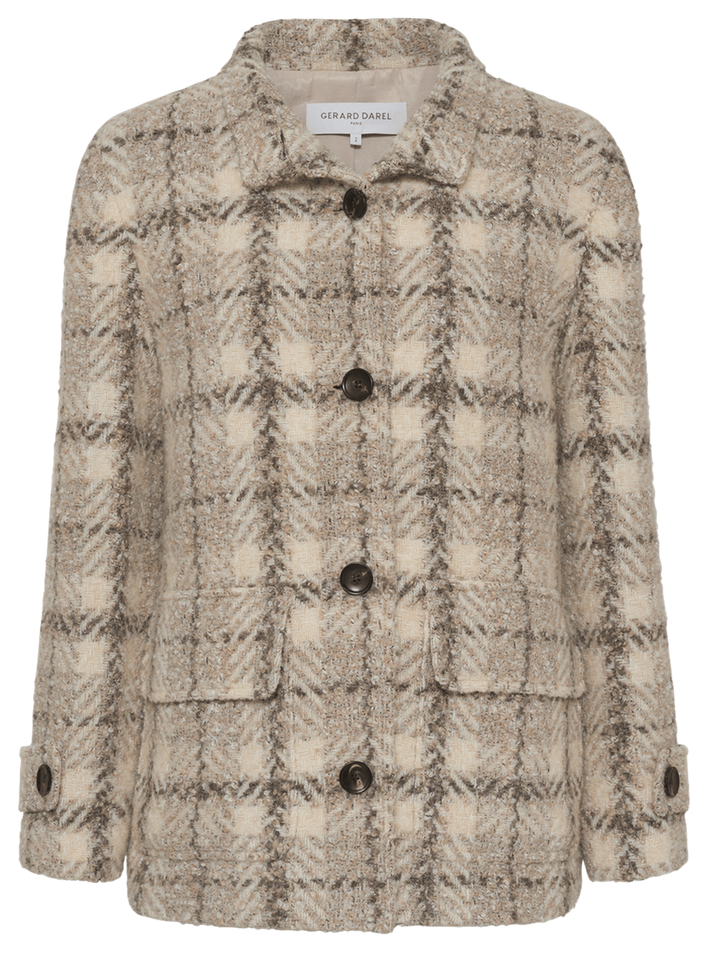 Manteau court à carreaux - manuela GERARD DAREL Beige