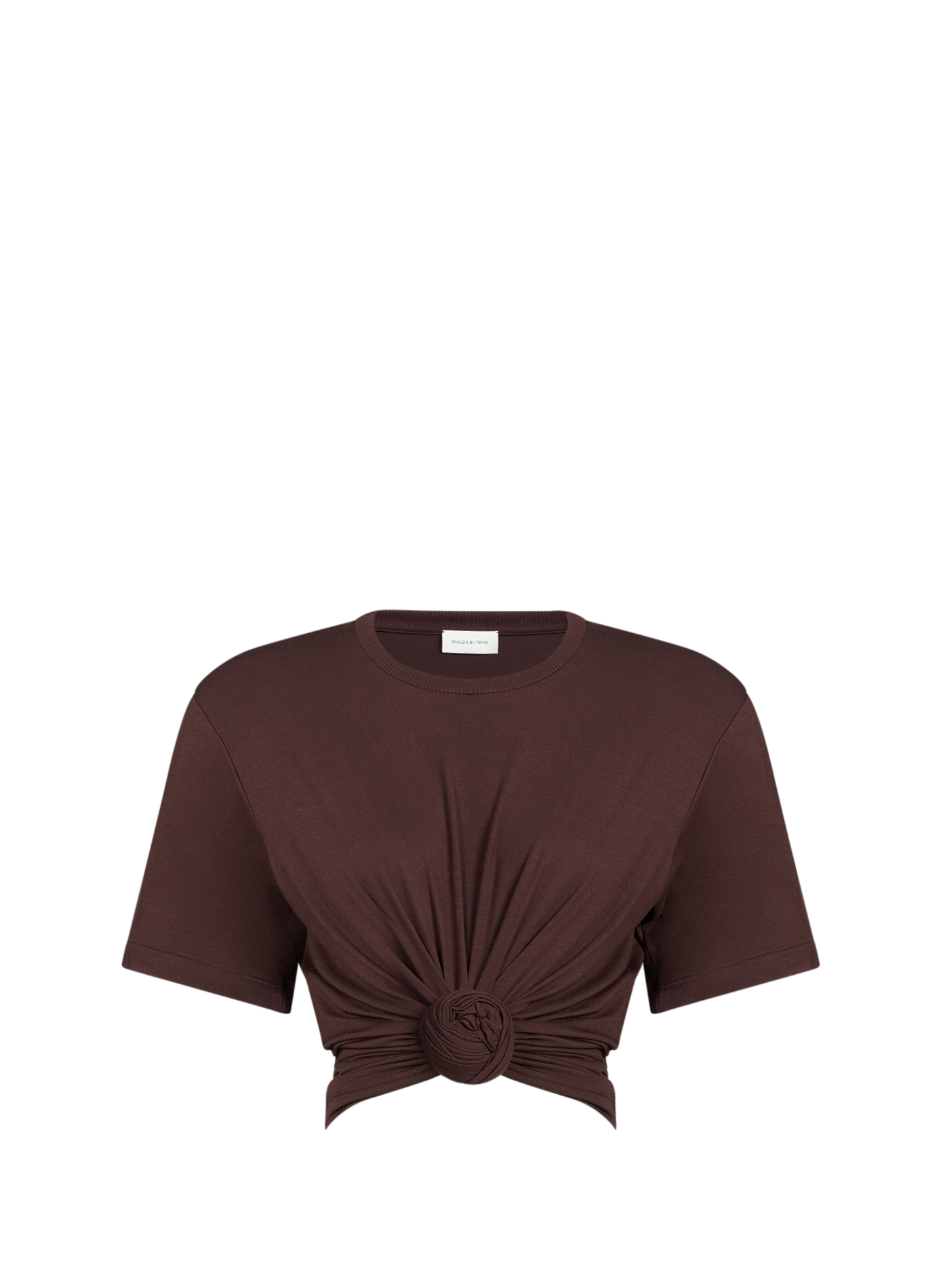 <p>T-shirt with front knot</p> MAGDA BUTRYM Brown