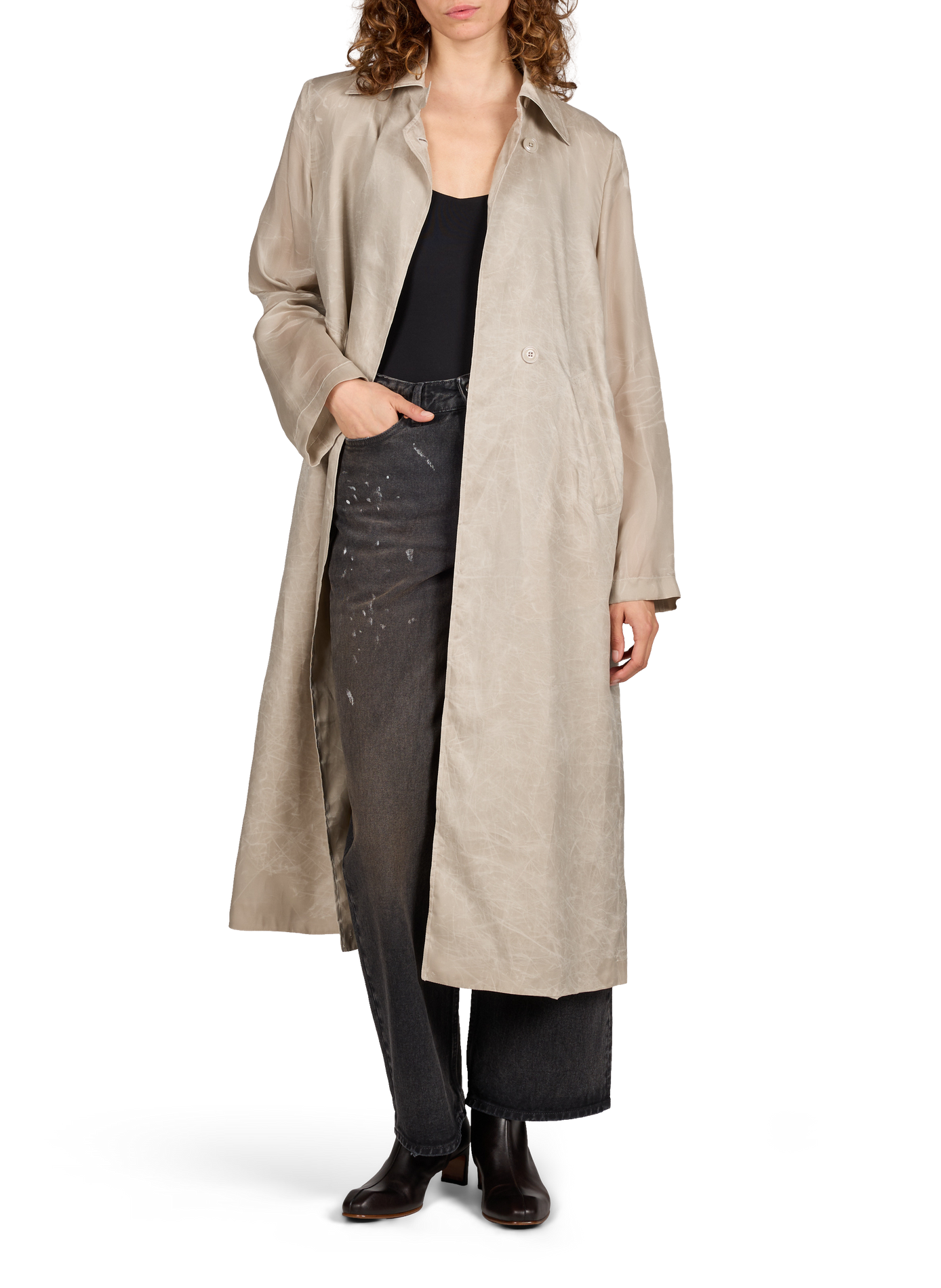 Long cupro trench coat OUR LEGACY Beige