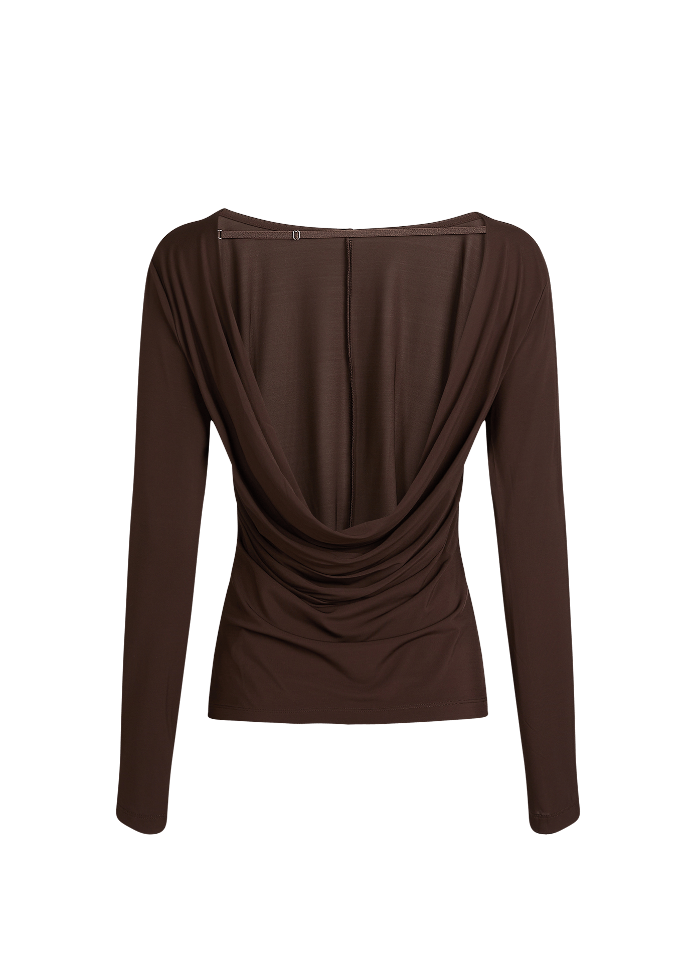 Long-sleeve backless top HELMUT LANG Brown