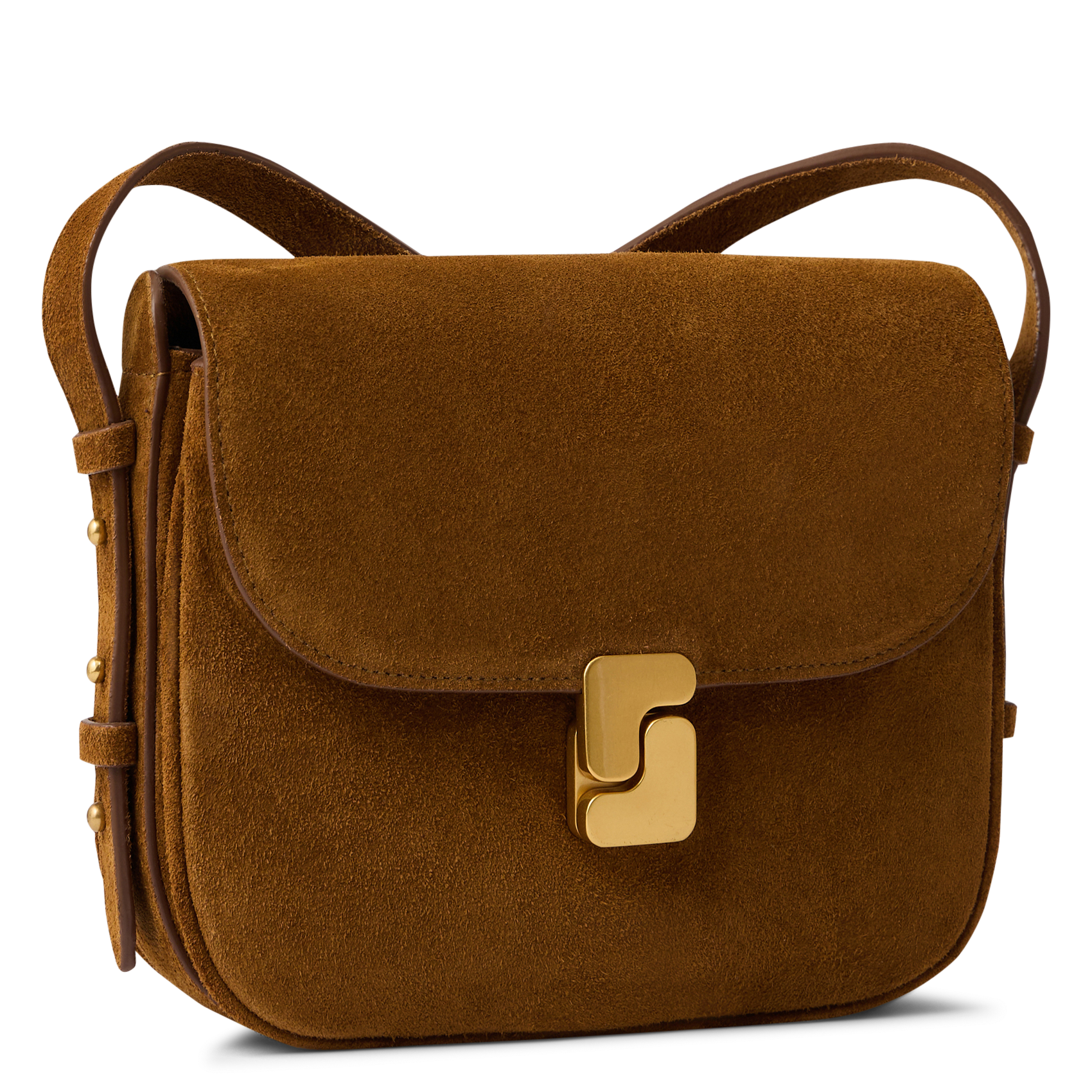 Sac bandoulière en cuir velours bellissima mini SOEUR Marron