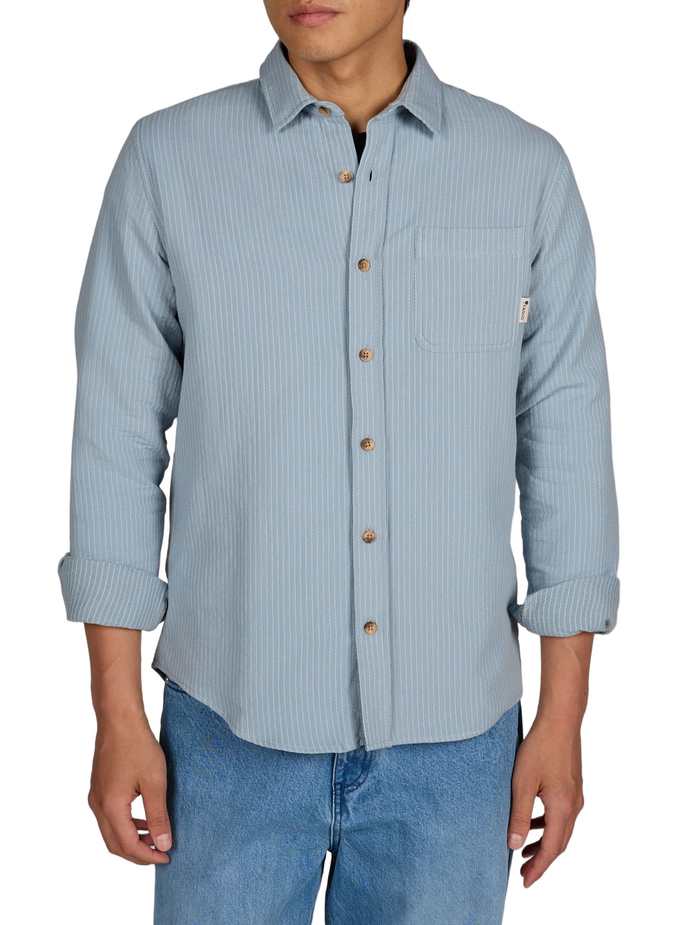 Textured cotton Signy shirt. FAGUO Grey