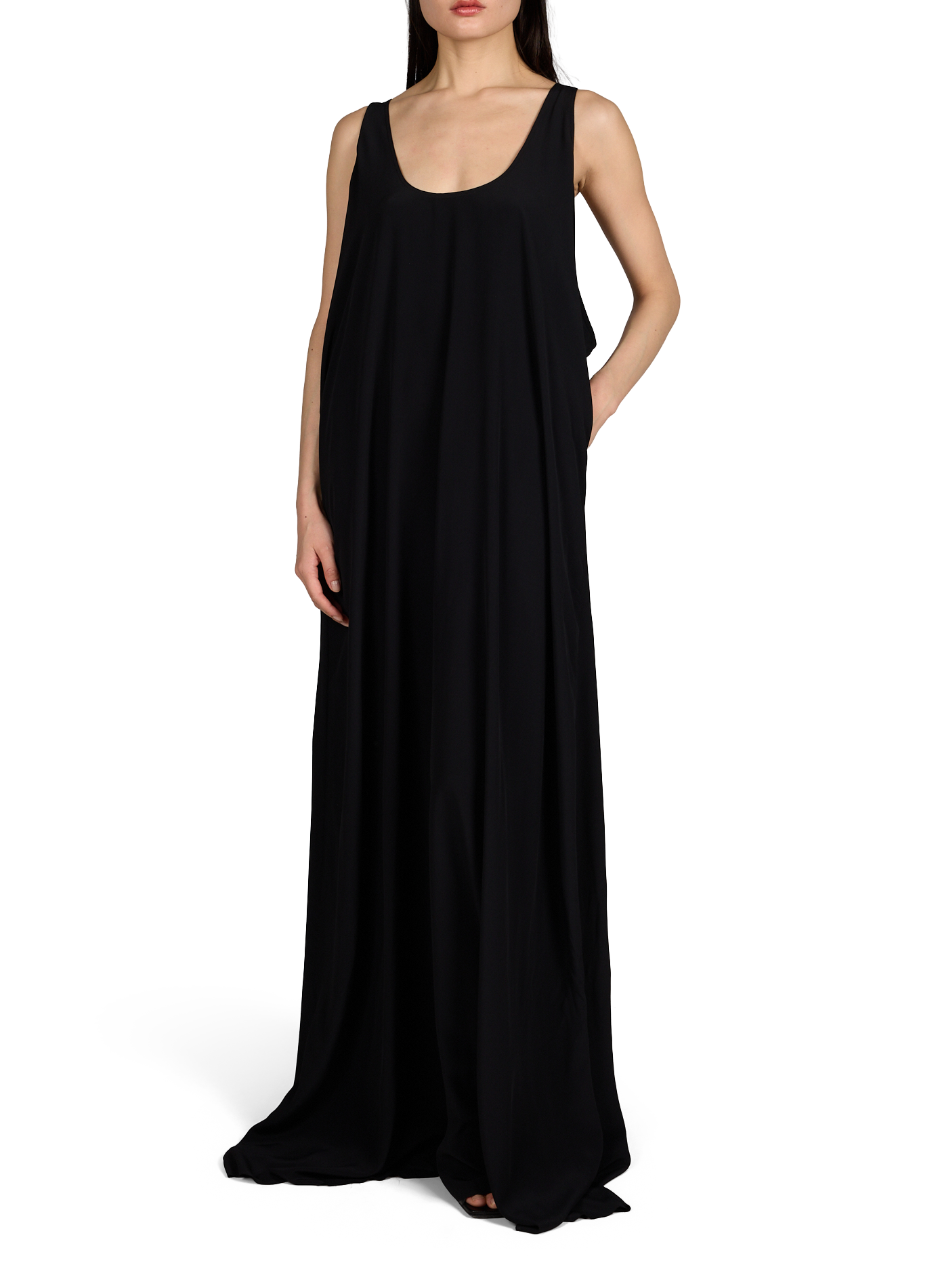 Robe longue décolleté rond profond RICK OWENS Noir